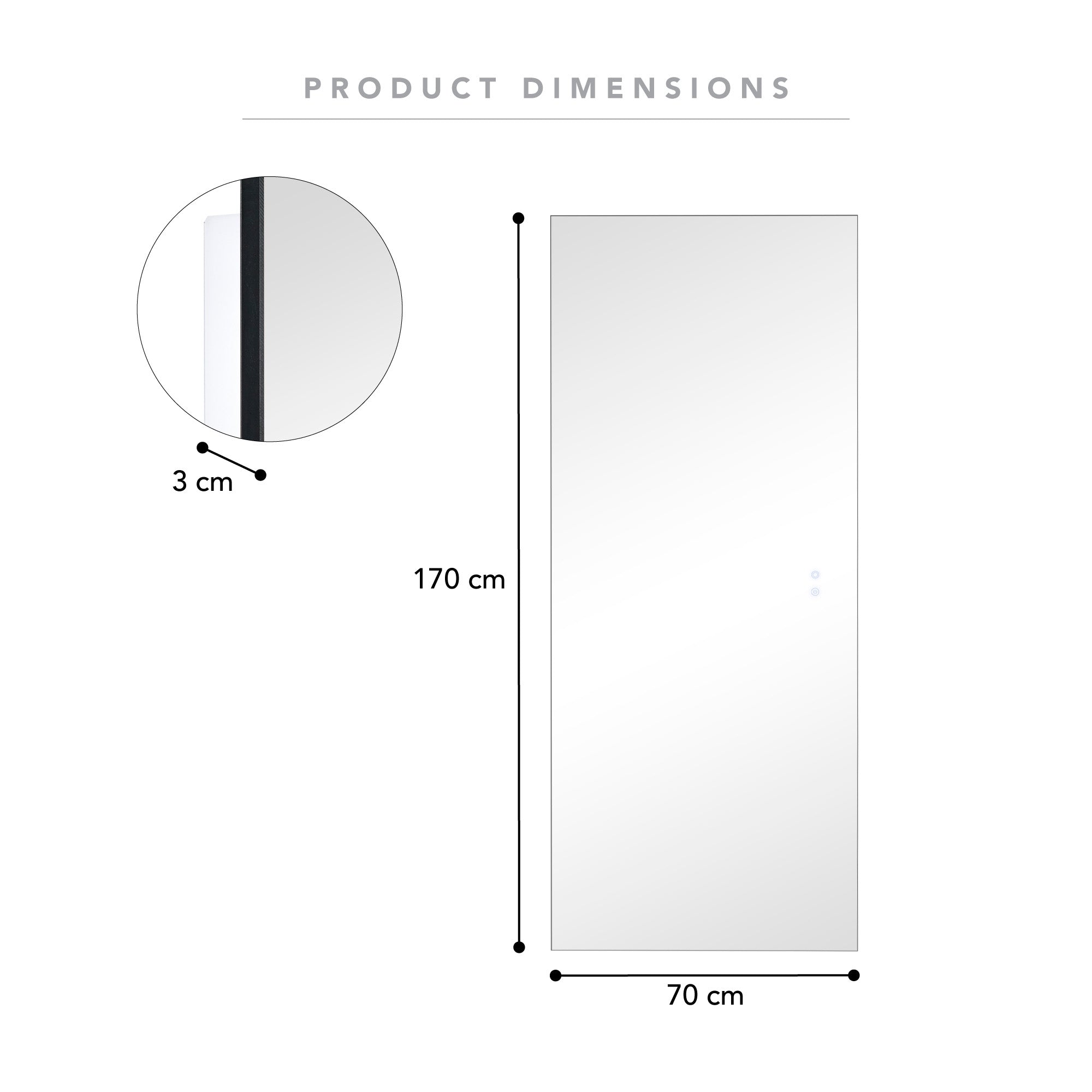 Aurora 170cm Rectangle Backlit Mirror