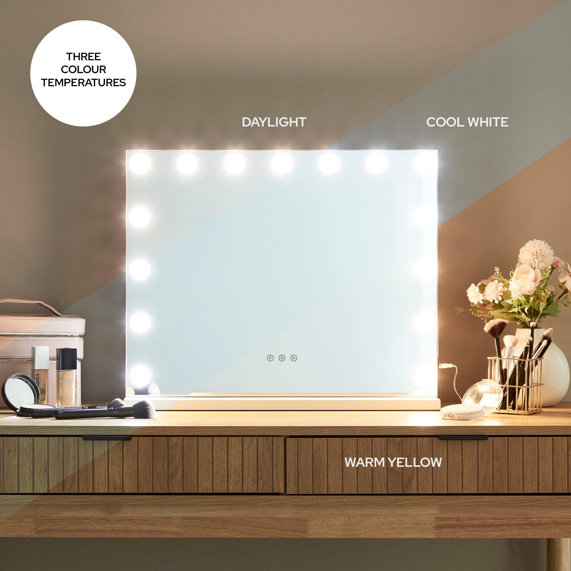 LED 58cm Medium Rectangle Vanity Mirror