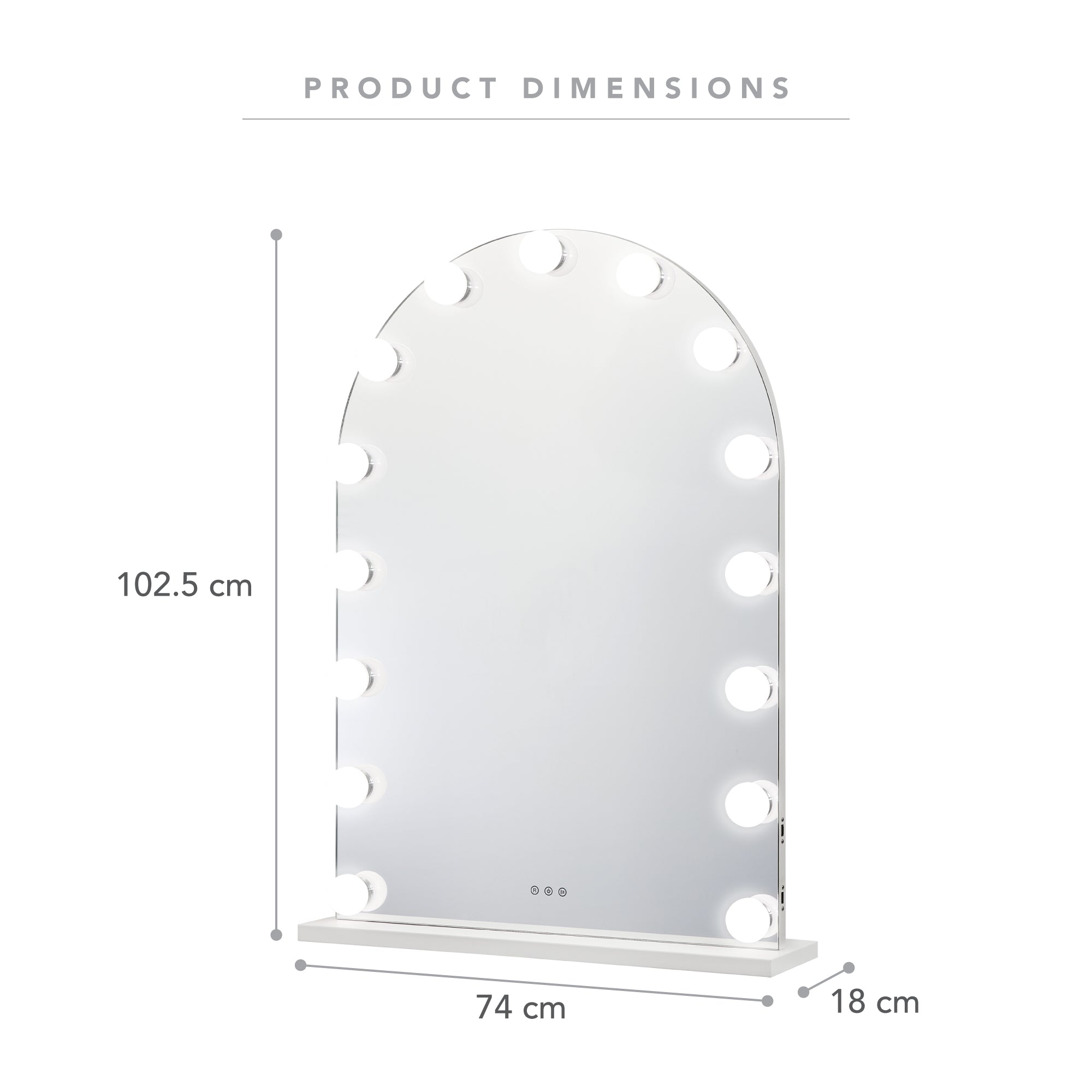 LED 102cm Large Arched Vanity Mirror