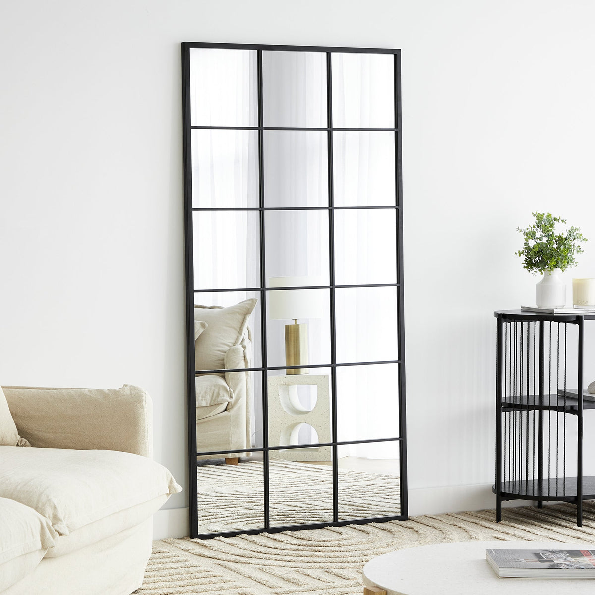 Sophia XL 180cm Rectangle Mirror Black