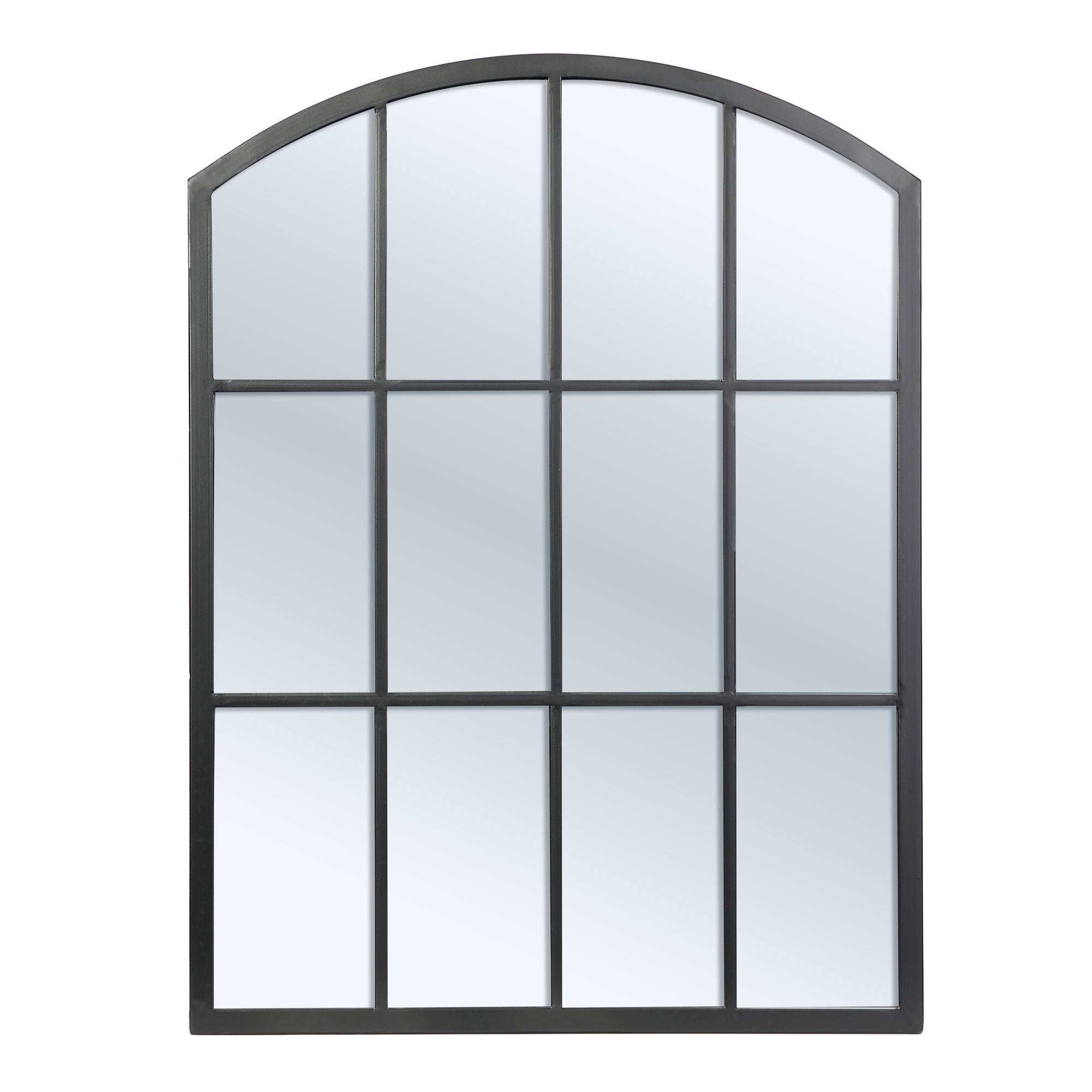 Marais 80cm Arch Top Iron Indoor Outdoor Mirror Black