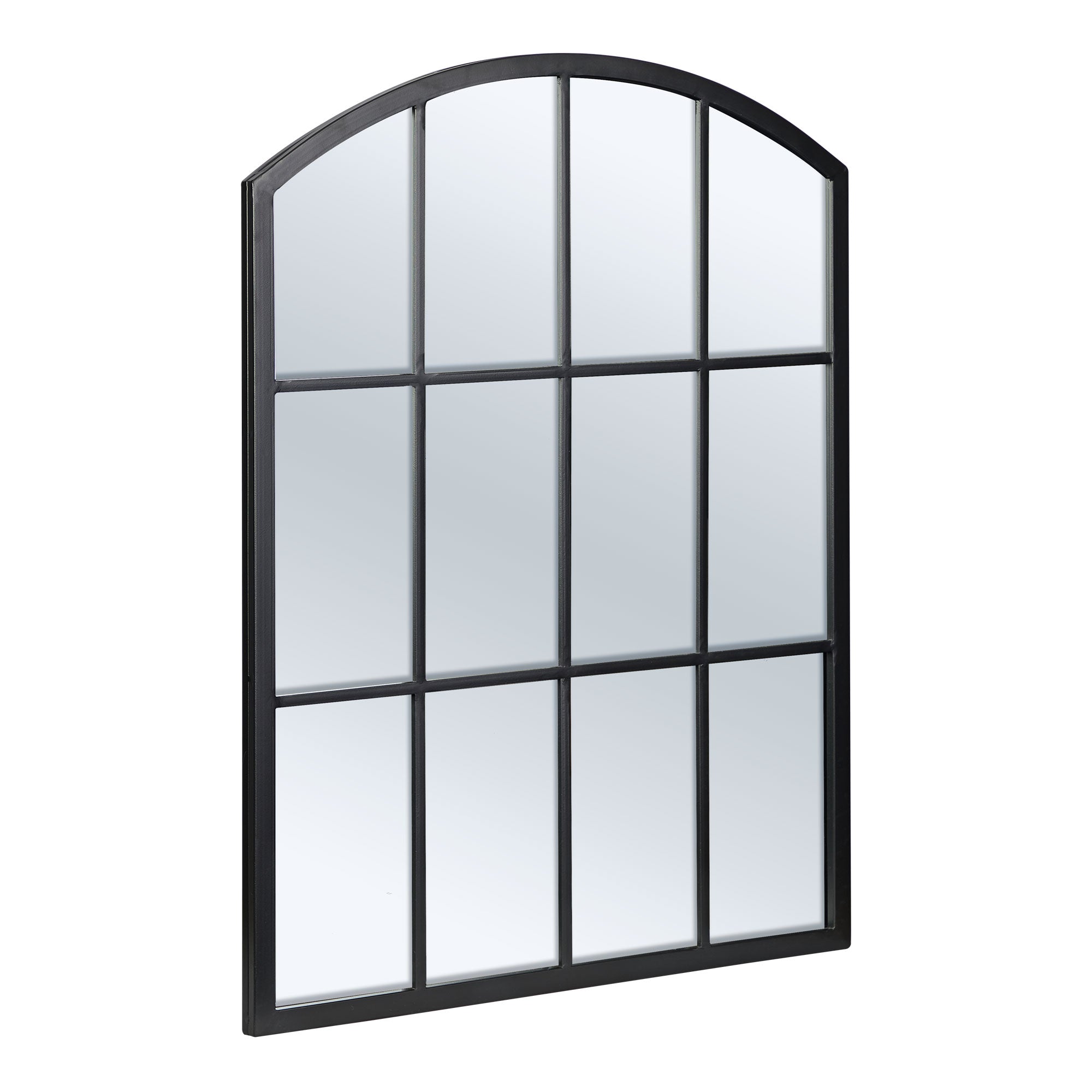 Marais 80cm Arch Top Iron Indoor Outdoor Mirror Black