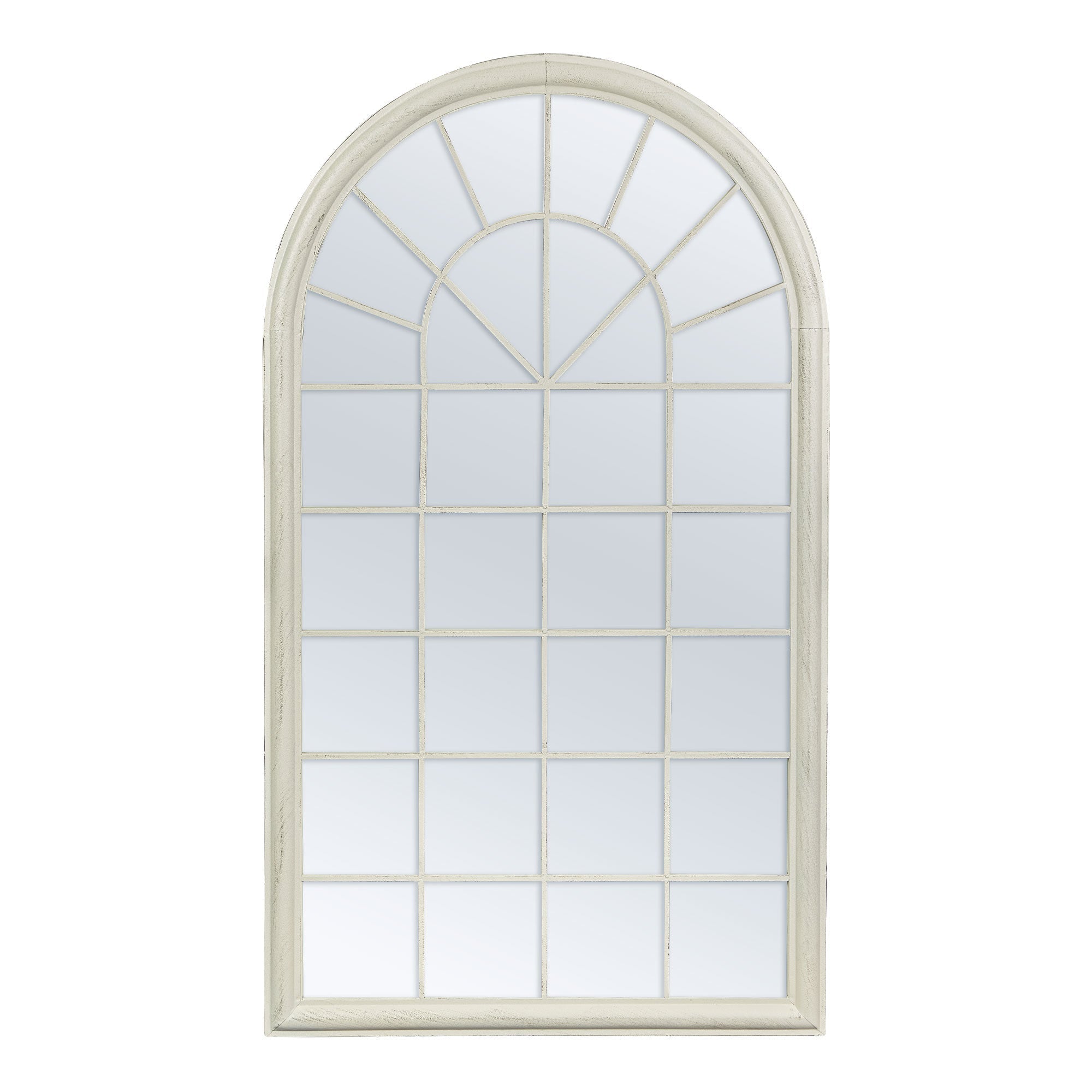 Dome 131cm Large Arch Iron Indoor Outdoor Mirror Antique White