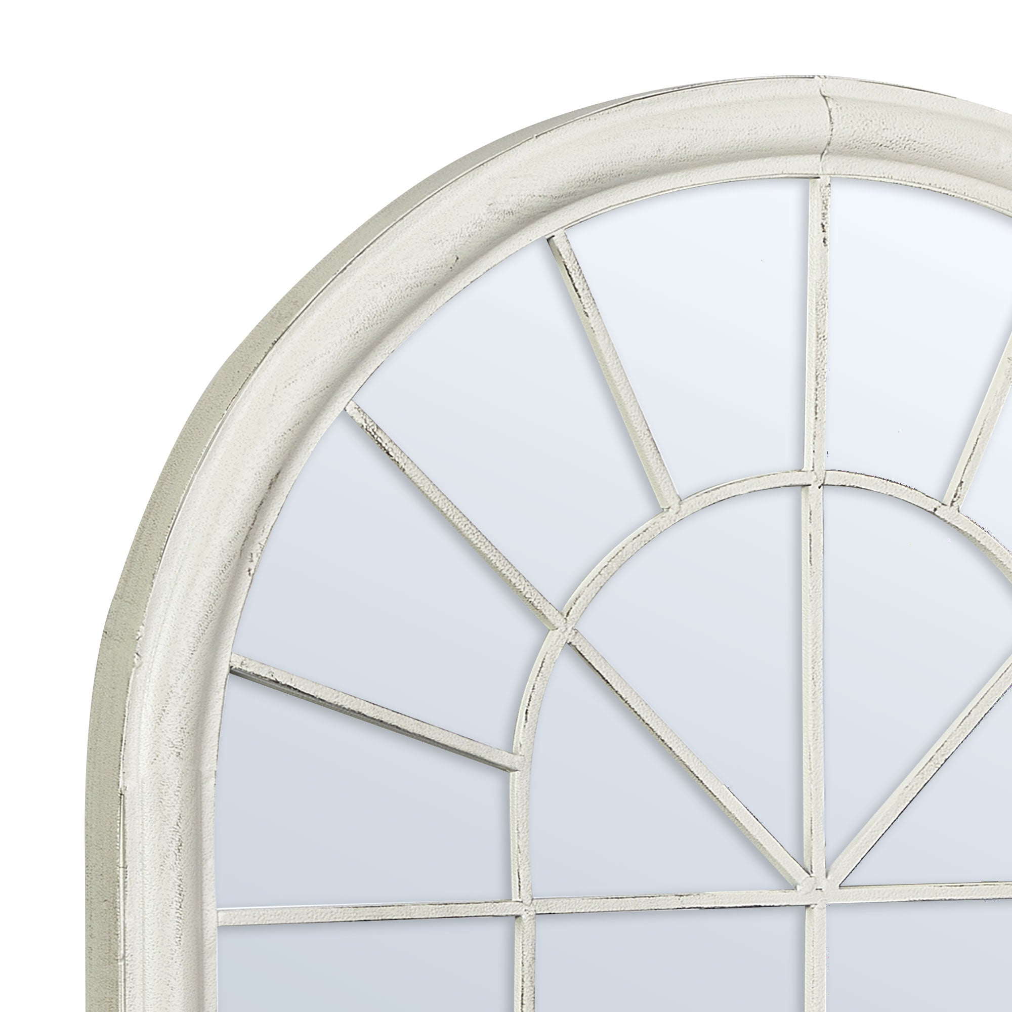 Dome 131cm Large Arch Iron Indoor Outdoor Mirror Antique White