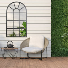 Abbey 105cm Arch Iron Indoor Outdoor Mirror Black