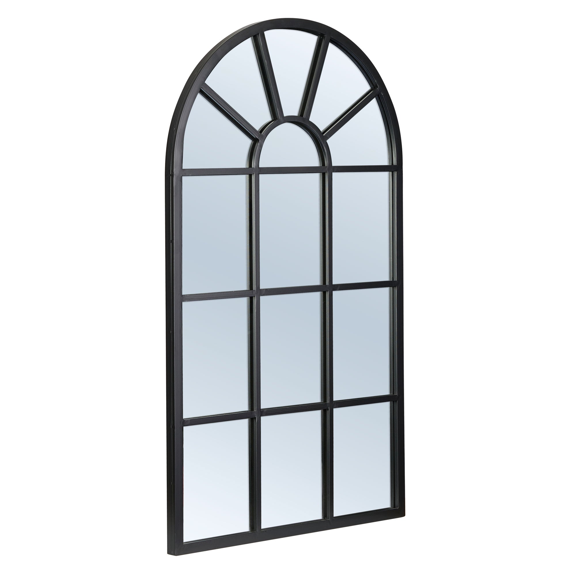 Abbey 105cm Arch Iron Indoor Outdoor Mirror Black