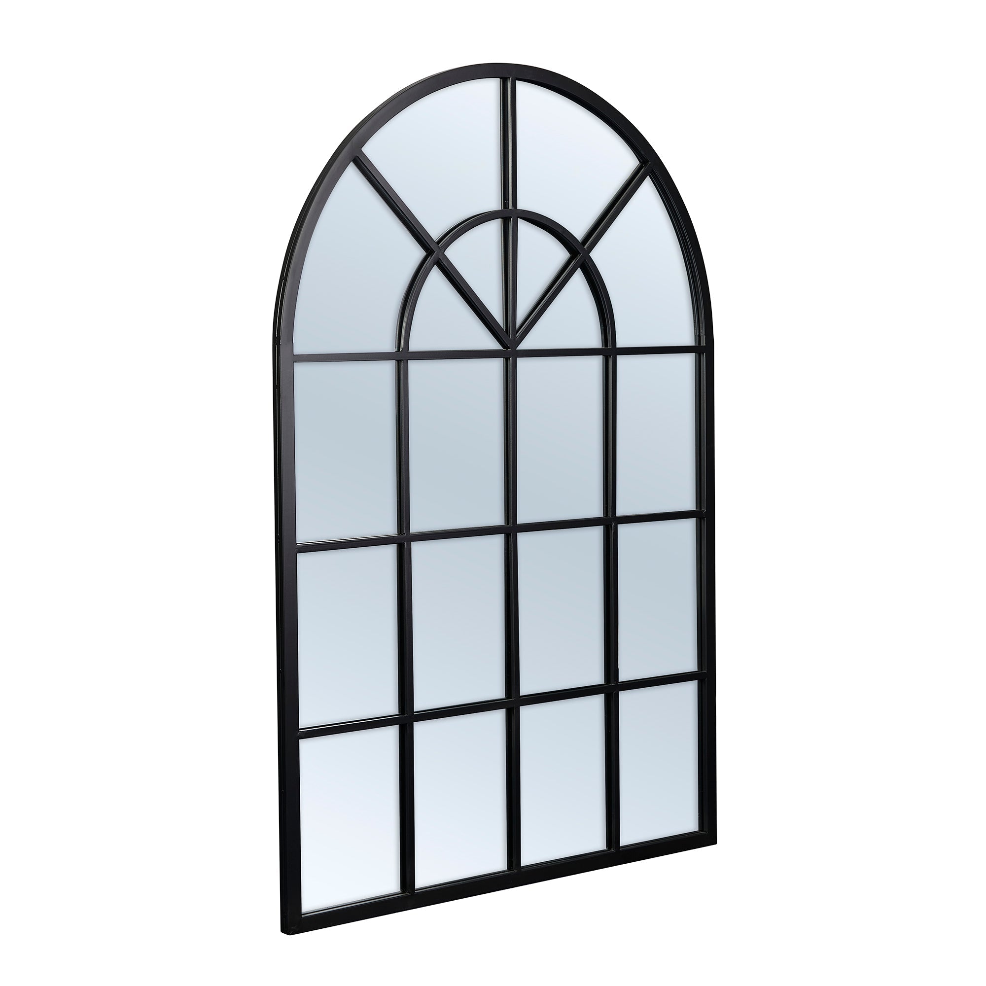 Grace 135cm Large Arch Iron Indoor Outdoor Mirror Black