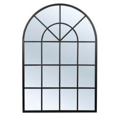 Grace 135cm Large Arch Iron Indoor Outdoor Mirror Black