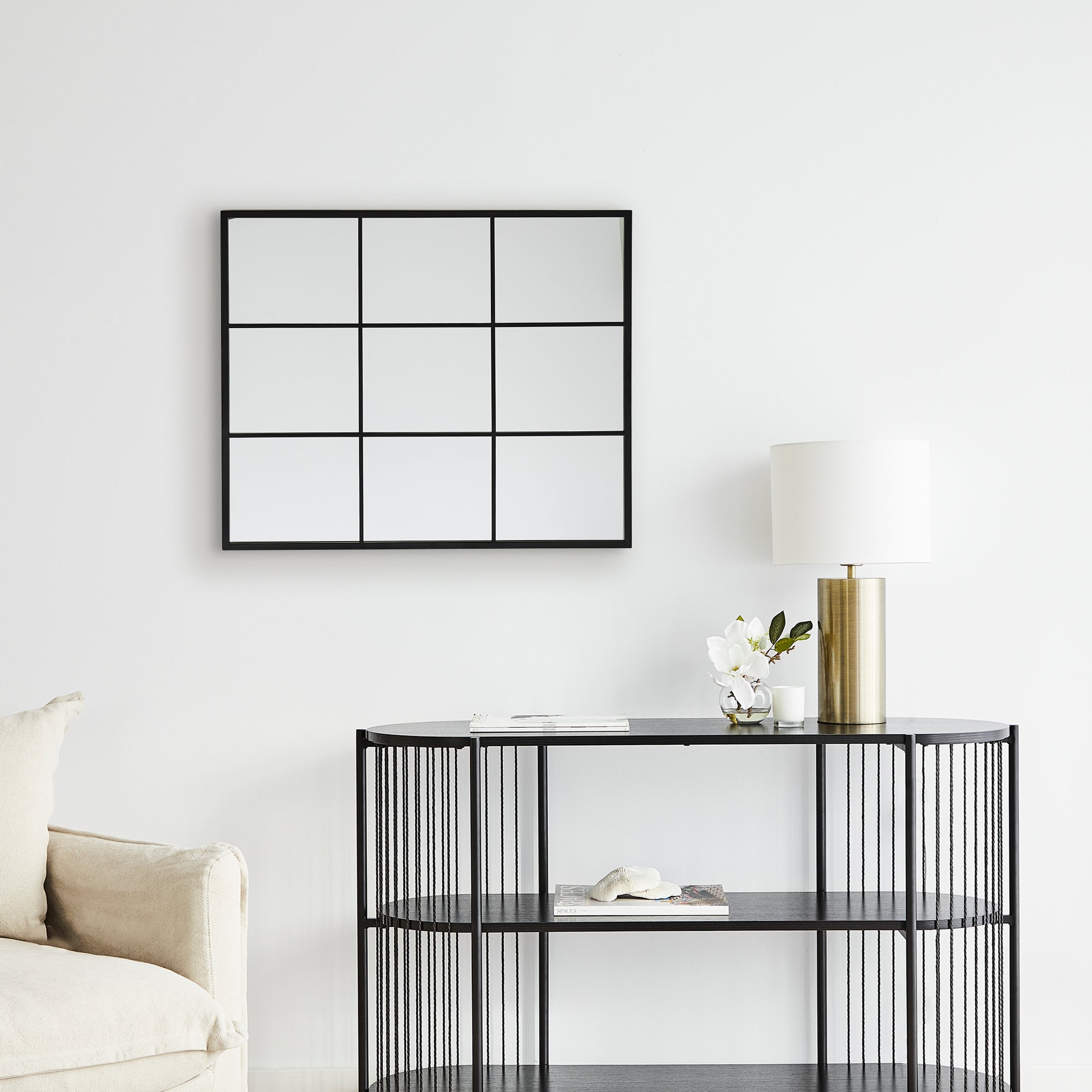 Sophia 70cm Rectangle Mirror Black