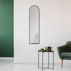 Cindy 120cm Arched Leaning Wall Mirror Black