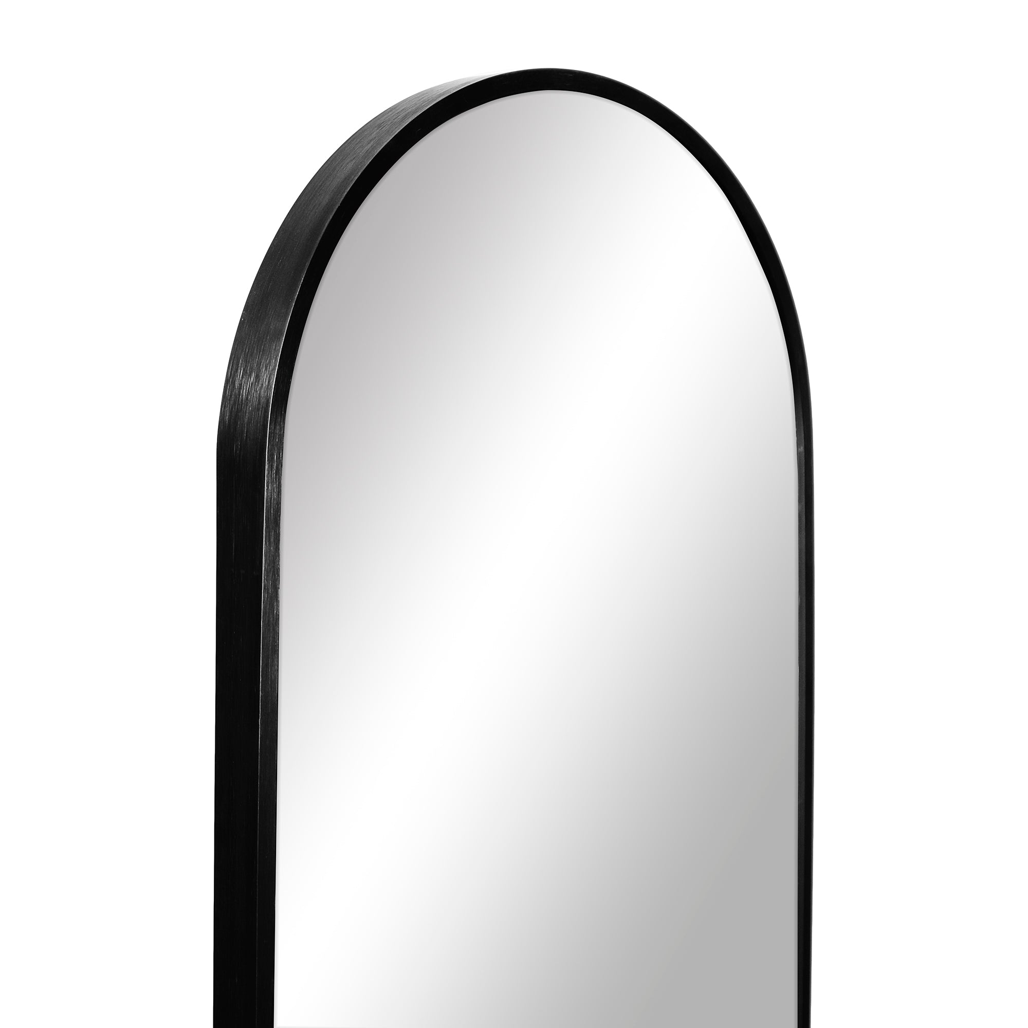Cindy 120cm Arched Leaning Wall Mirror Black