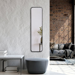 Elle 120cm Rectangle Leaning Wall Mirror Black