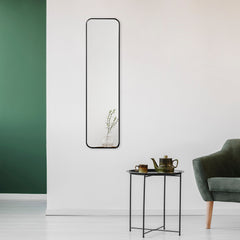 Elle 120cm Rectangle Leaning Wall Mirror Black