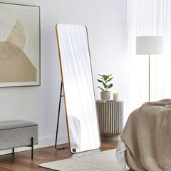 Elle 165cm Rectangle Standing Full Length Mirror Gold