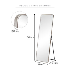 Elle 165cm Rectangle Standing Full Length Mirror Gunmetal Grey