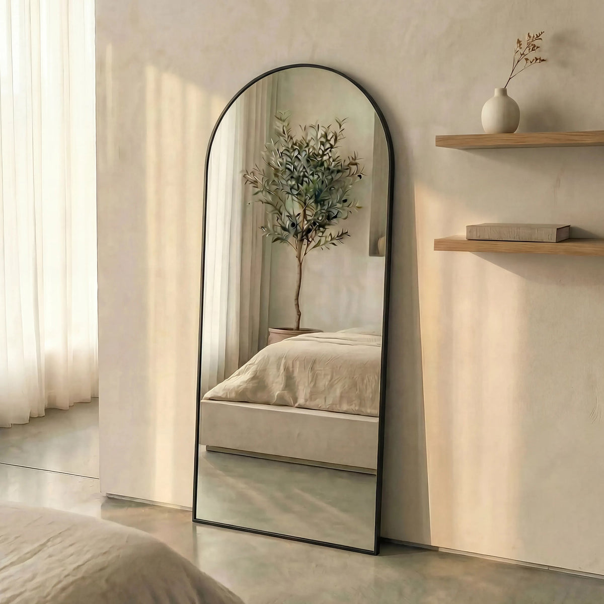 Cindy XL 180cm Arch Mirror Black