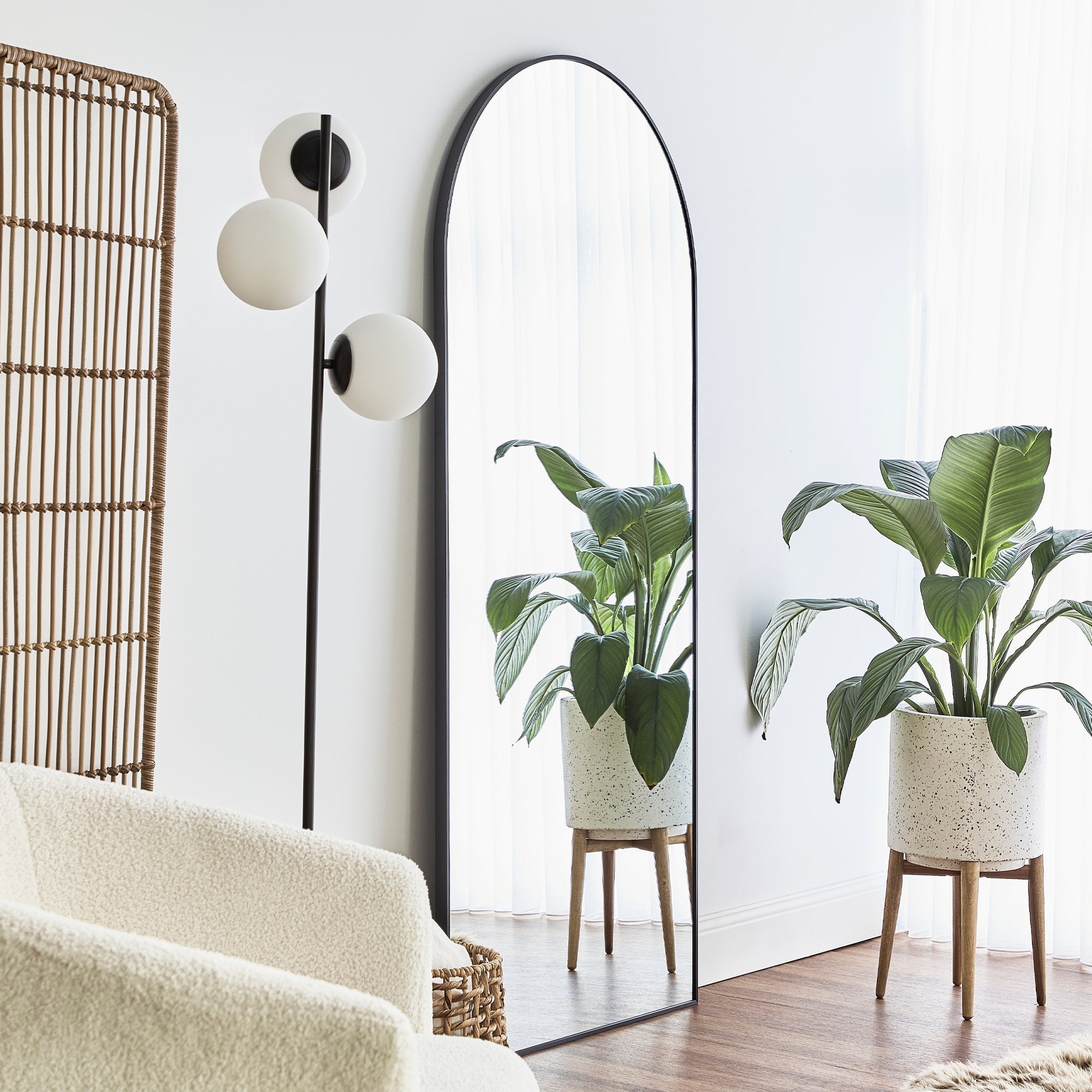 Cindy XL 180cm Arch Mirror Black