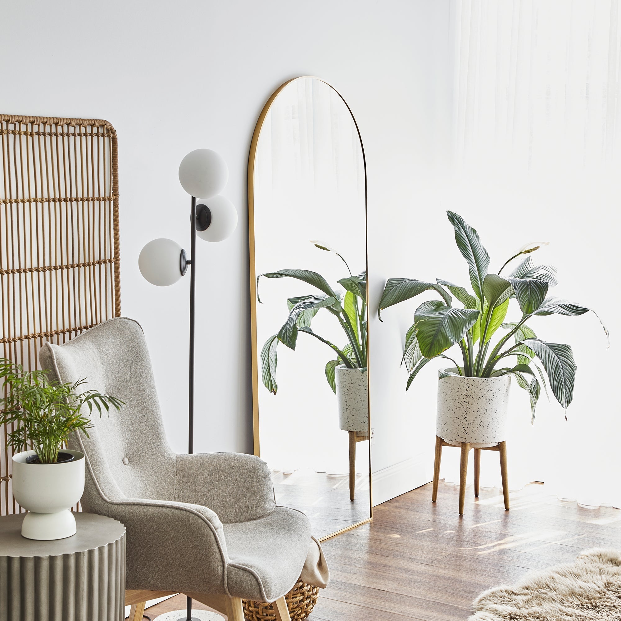 Cindy XL 180cm Arch Mirror Gold