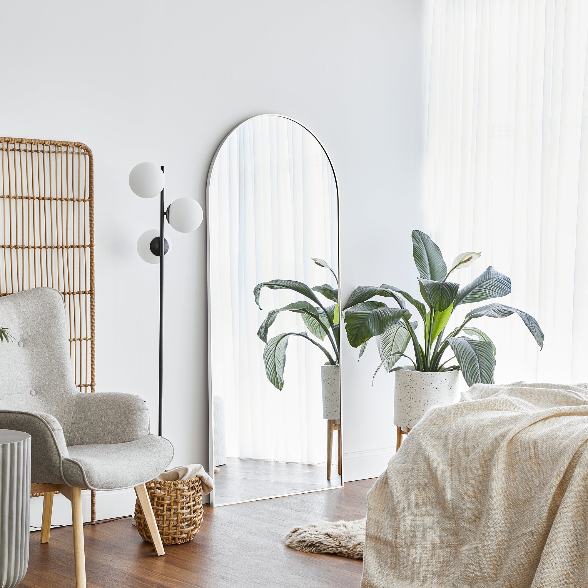 Cindy XL 180cm Arch Mirror White