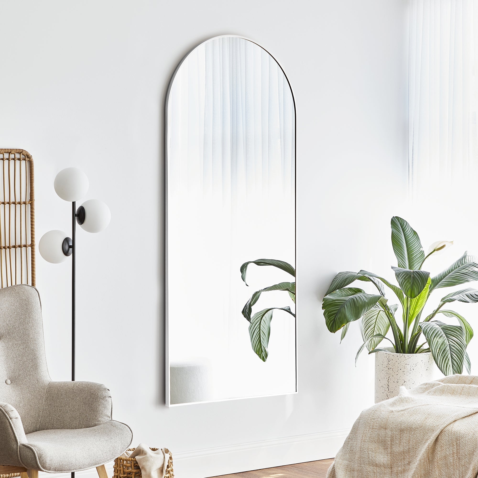 Cindy XL 180cm Arch Mirror White