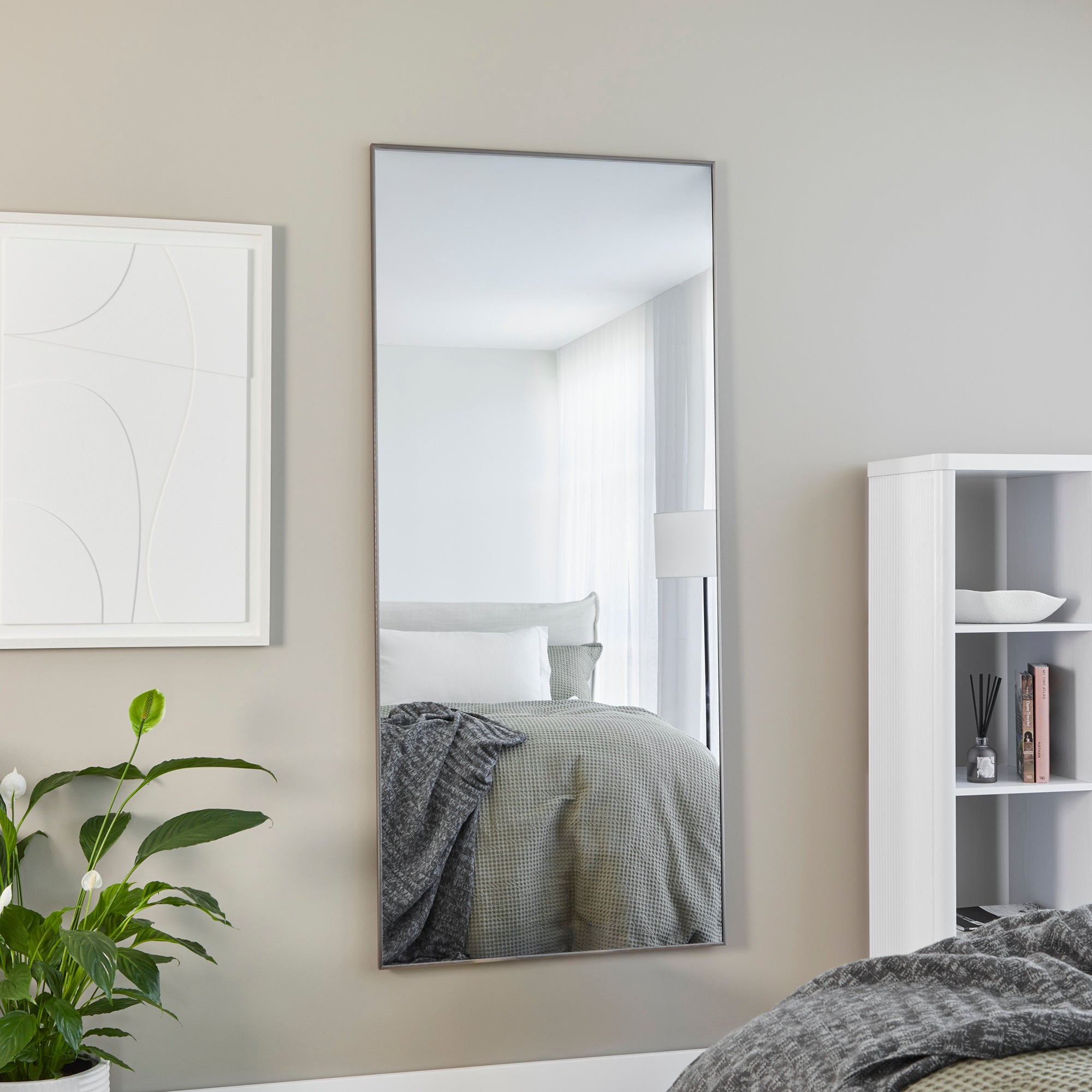 Elle XL 180cm Rectangle Mirror Gunmetal Grey