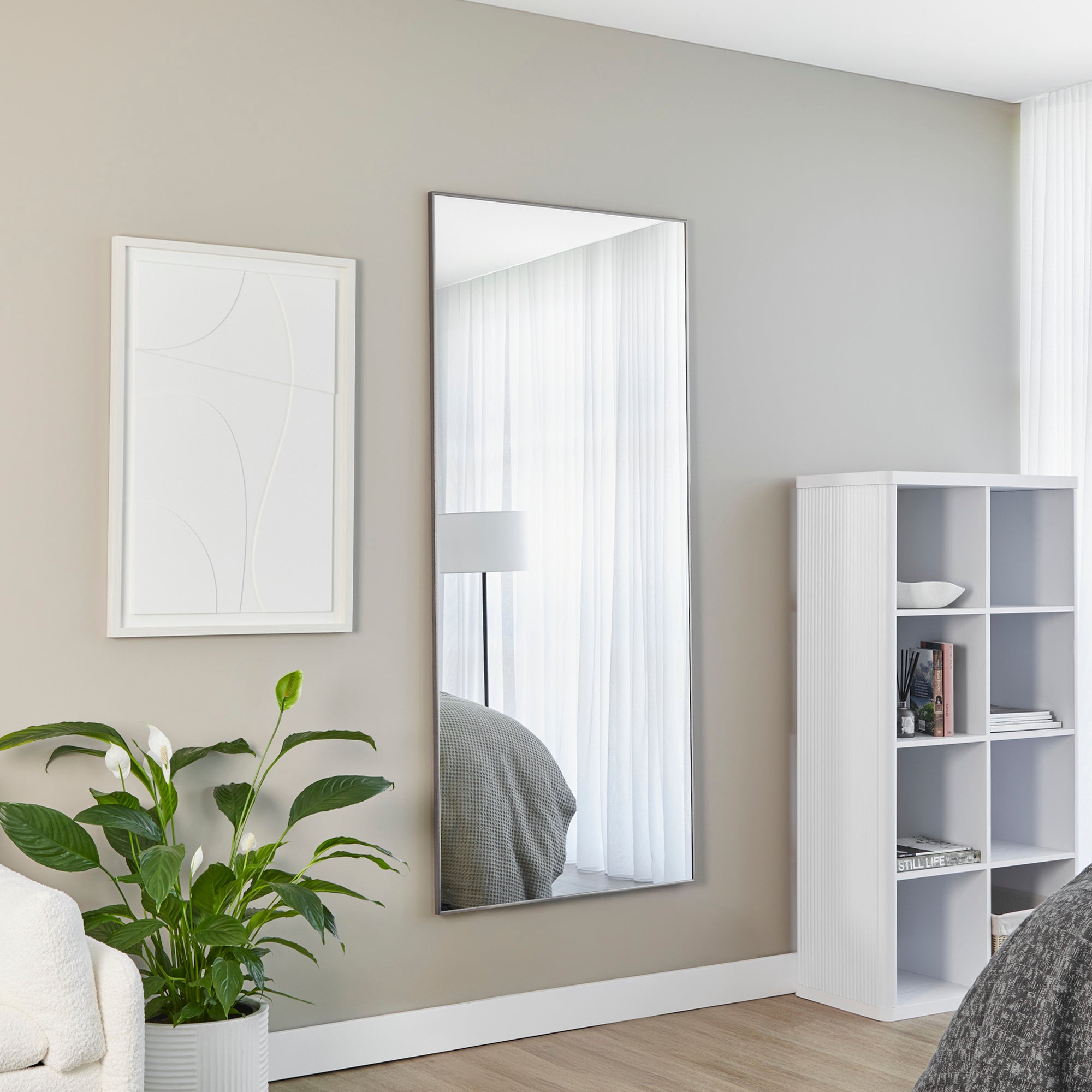 Elle XL 180cm Rectangle Mirror Gunmetal Grey