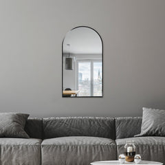 Naomi 80cm Arched Wall Mirror Black