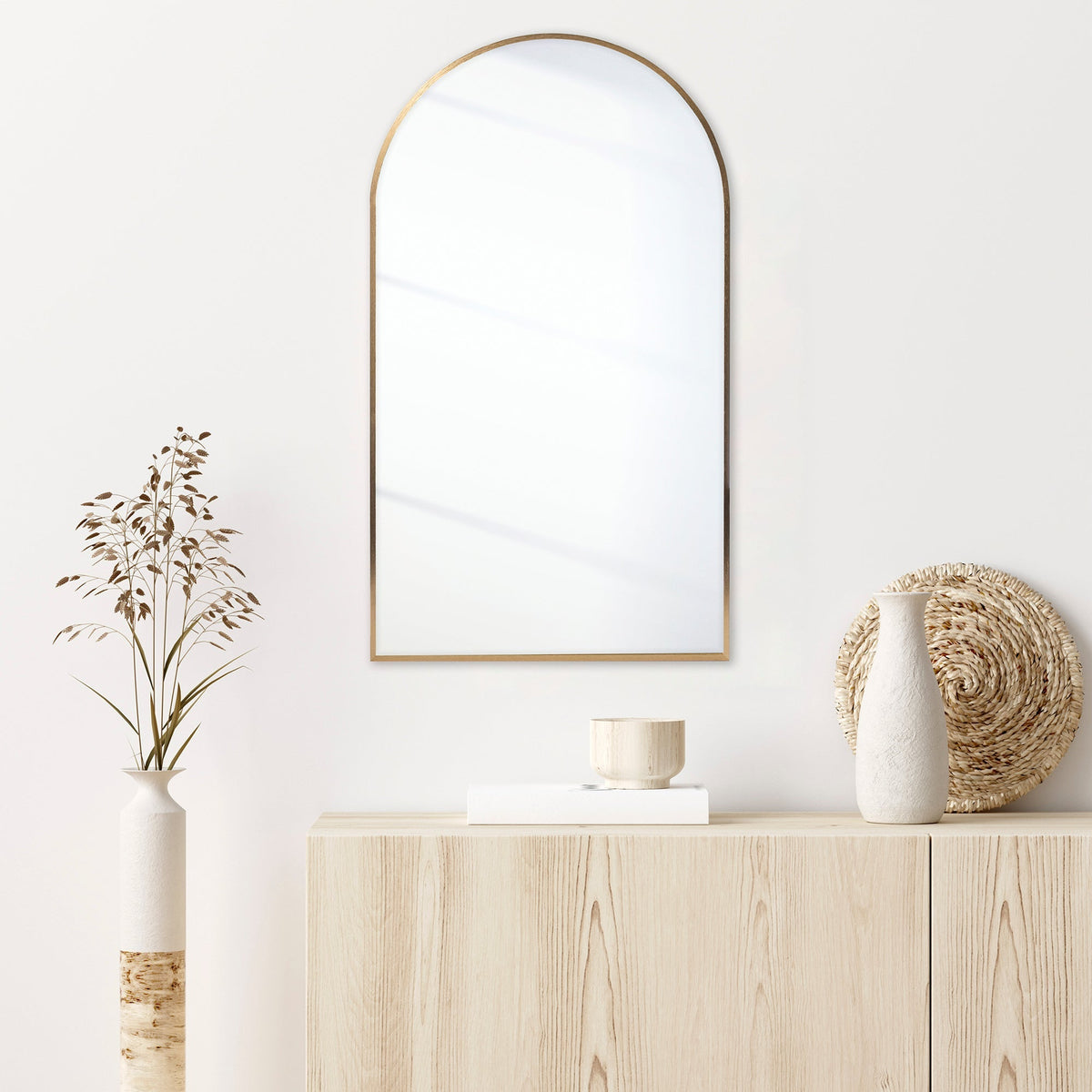 Naomi 80cm Arched Wall Mirror Gold