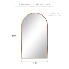 Naomi 80cm Arched Wall Mirror Gold
