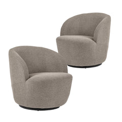 Sadie Swivel Armchair Mushroom (Set of 2)