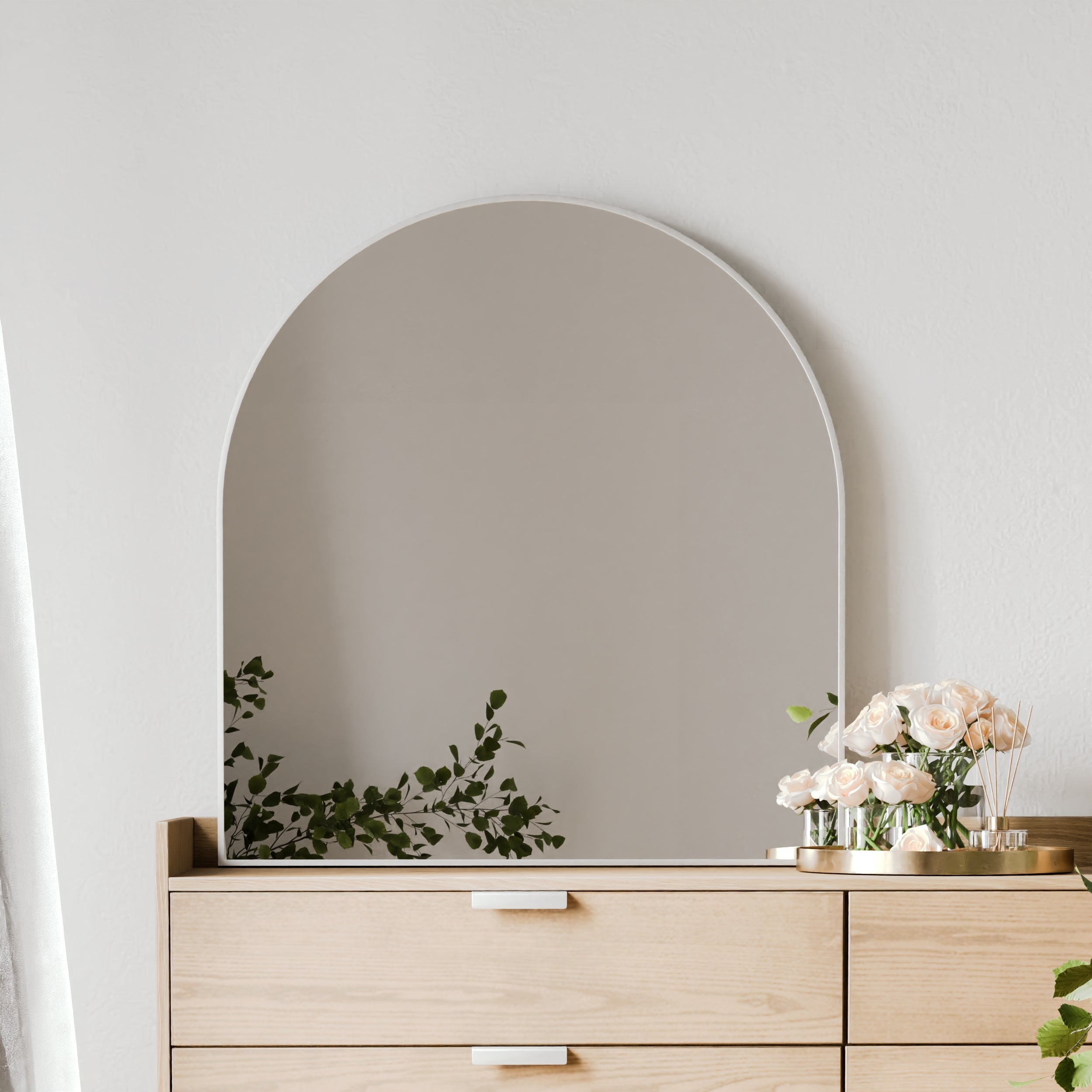 Naomi 85cm Large Arch Mirror White