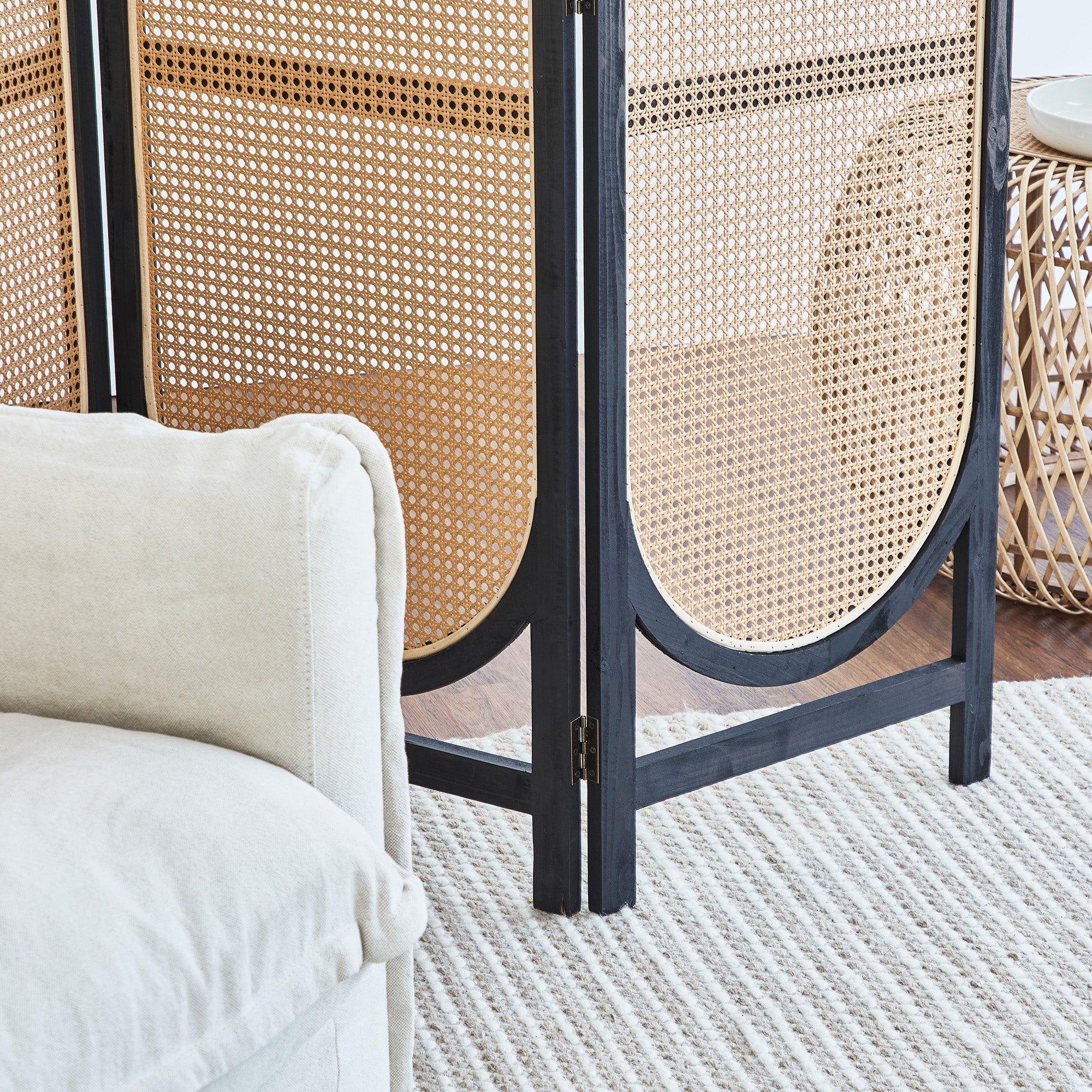 Kojo 3 Panel Room Screen Black