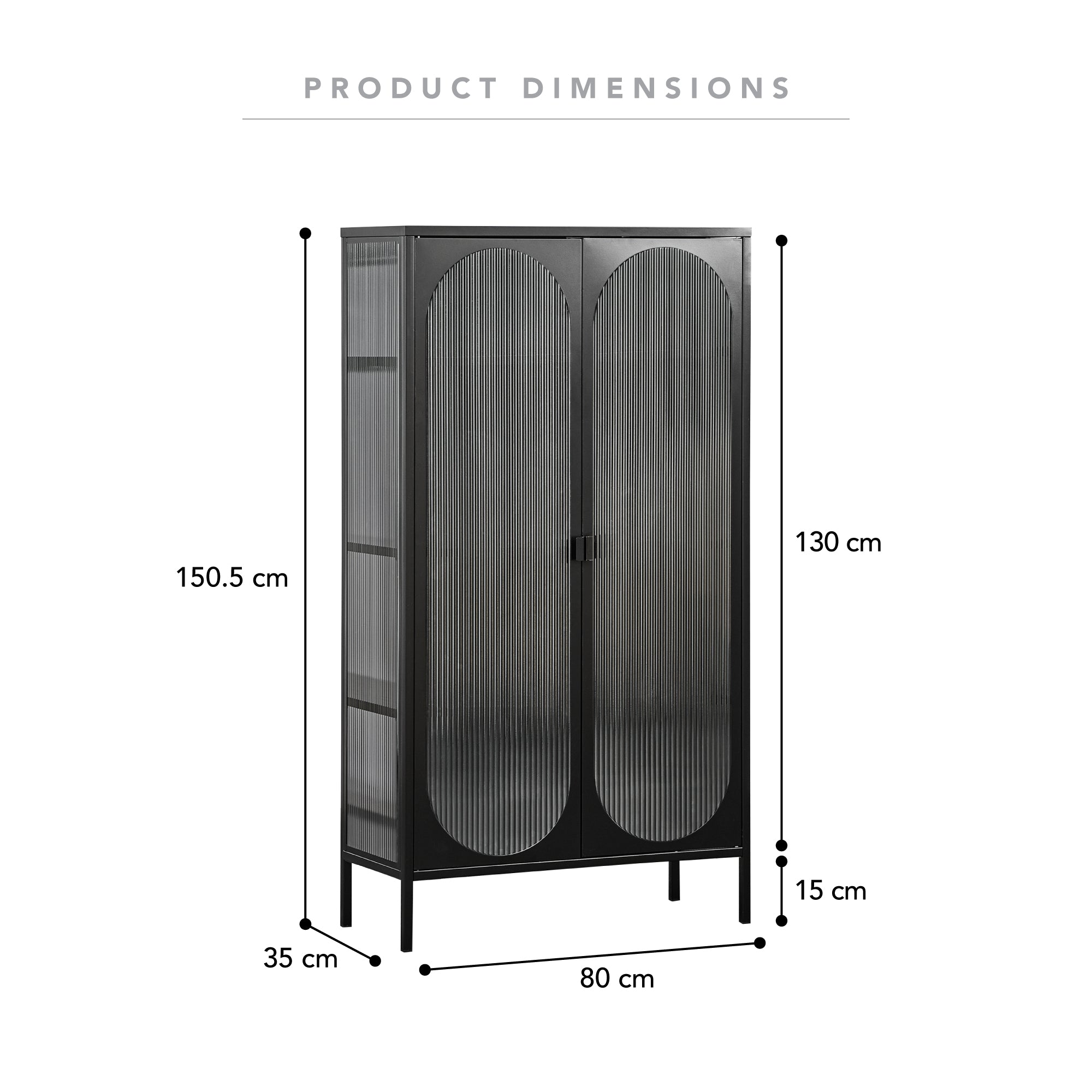 Eve Modern Large Metal Cabinet Black