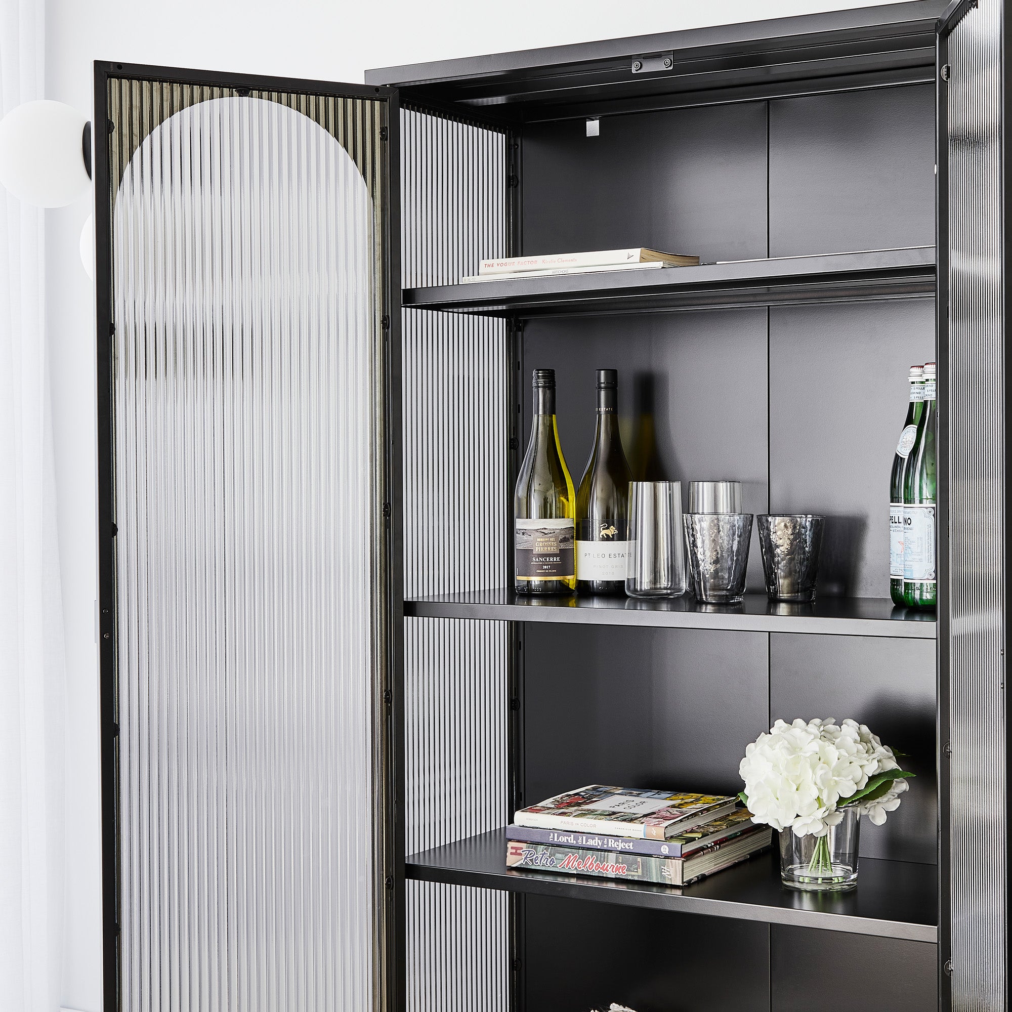 Eve Modern Large Metal Cabinet Black