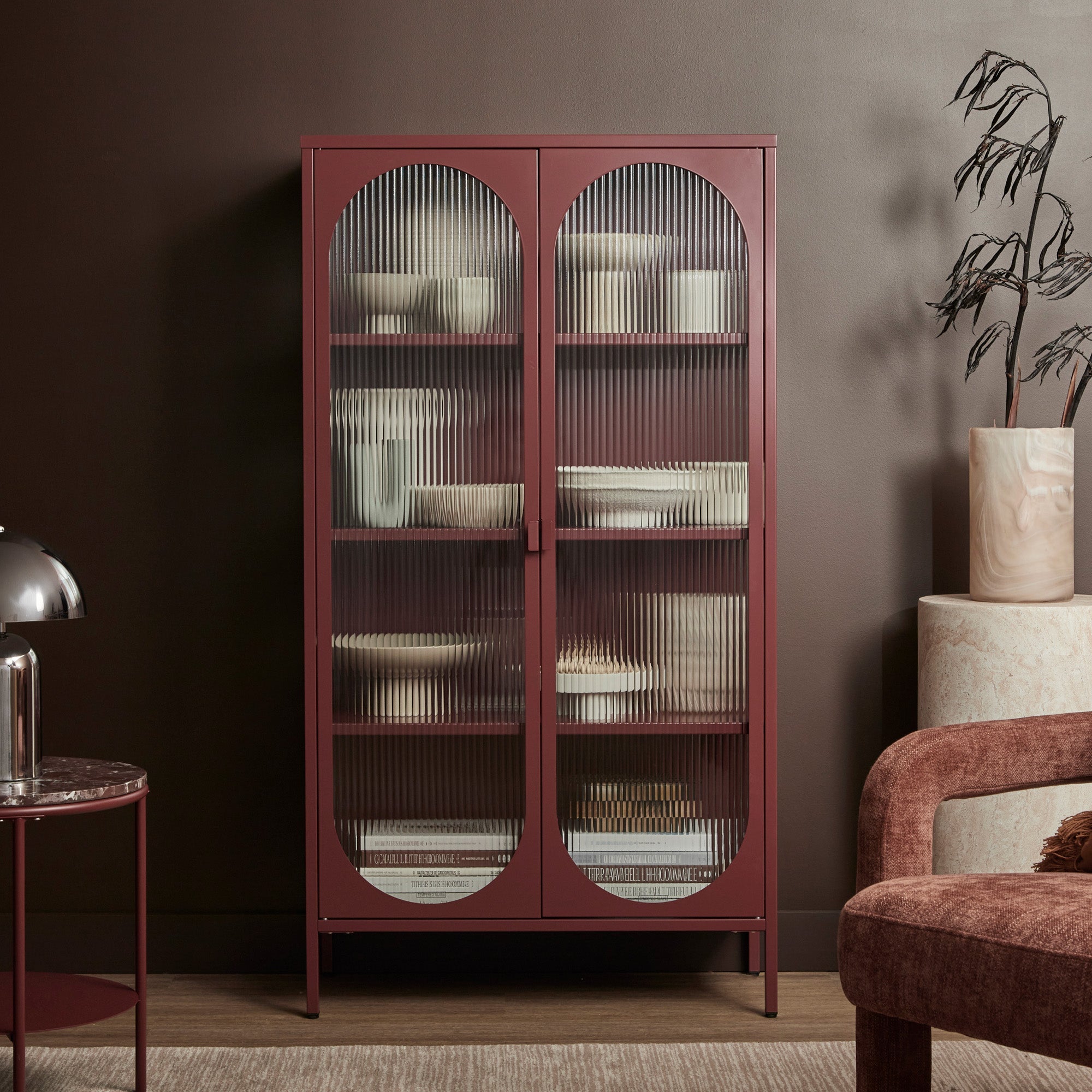 Eve Modern Large Metal Cabinet Wine