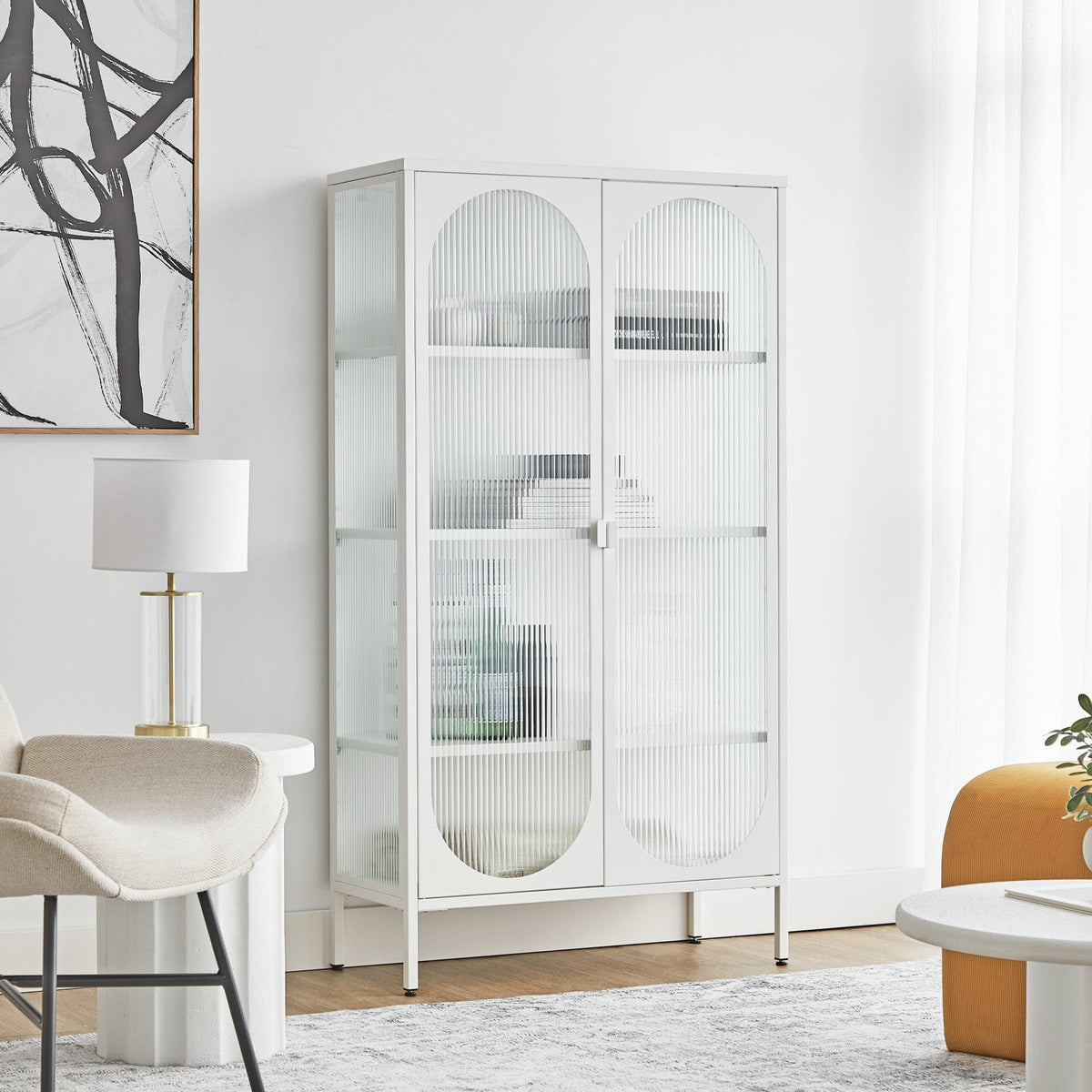 Eve Modern Large Metal Cabinet White