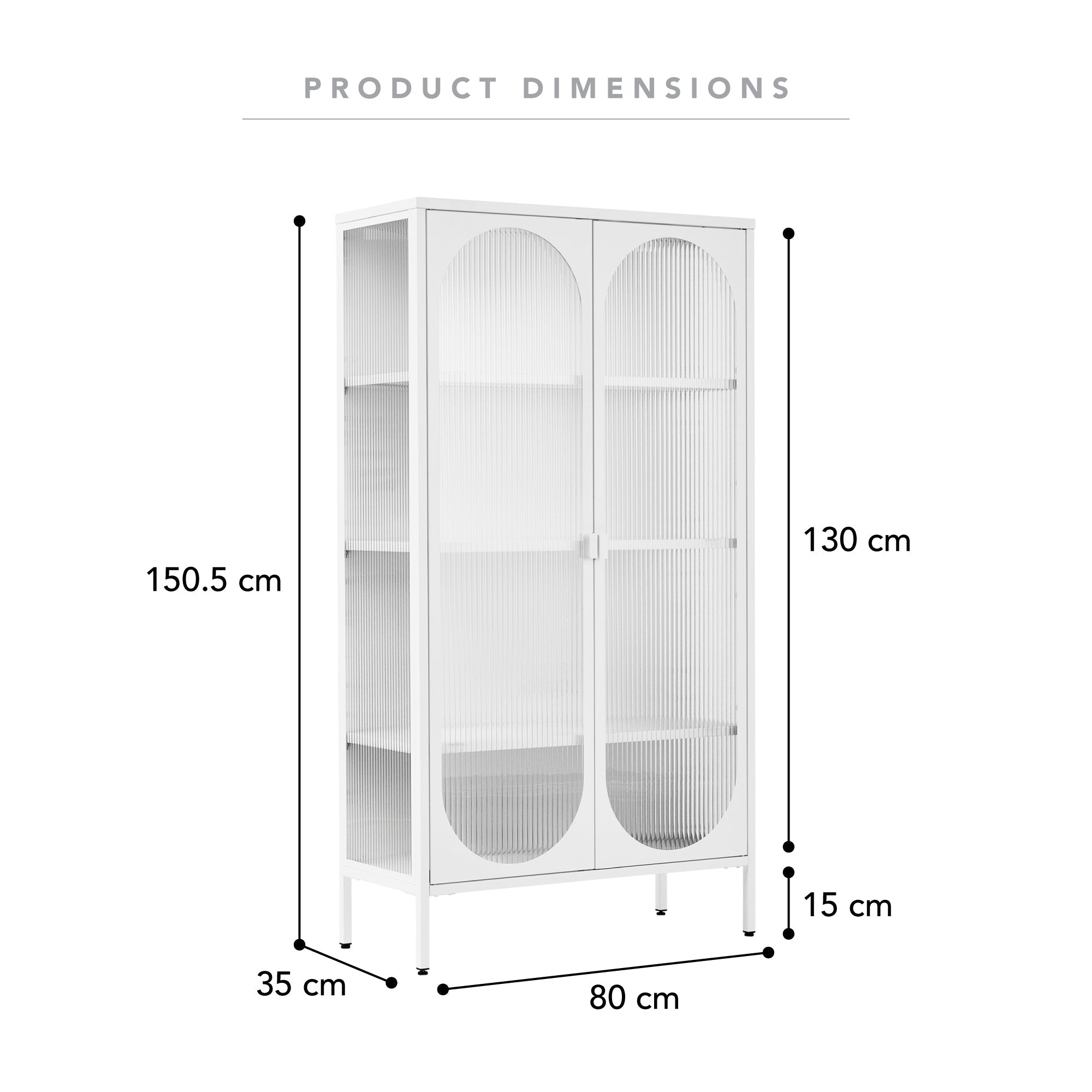 Eve Modern Large Metal Cabinet White