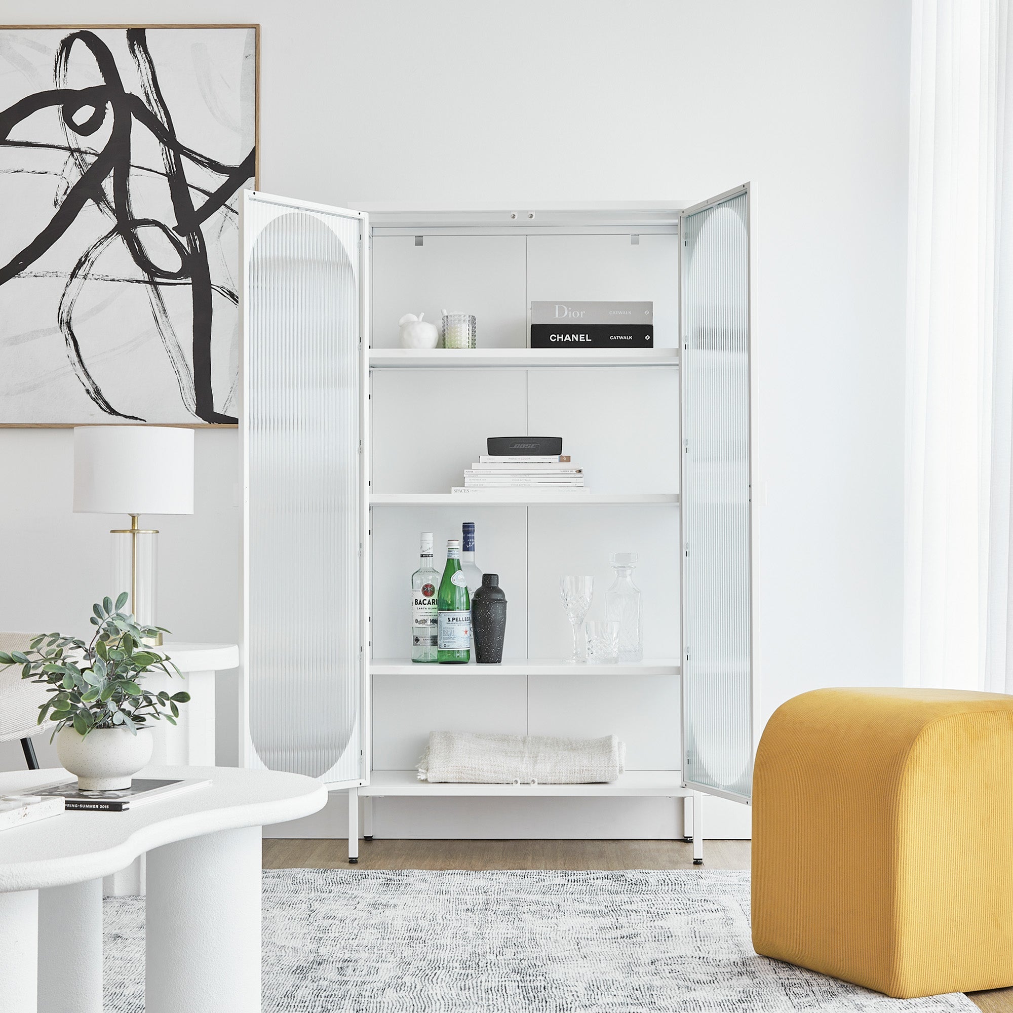 Eve Modern Large Metal Cabinet White