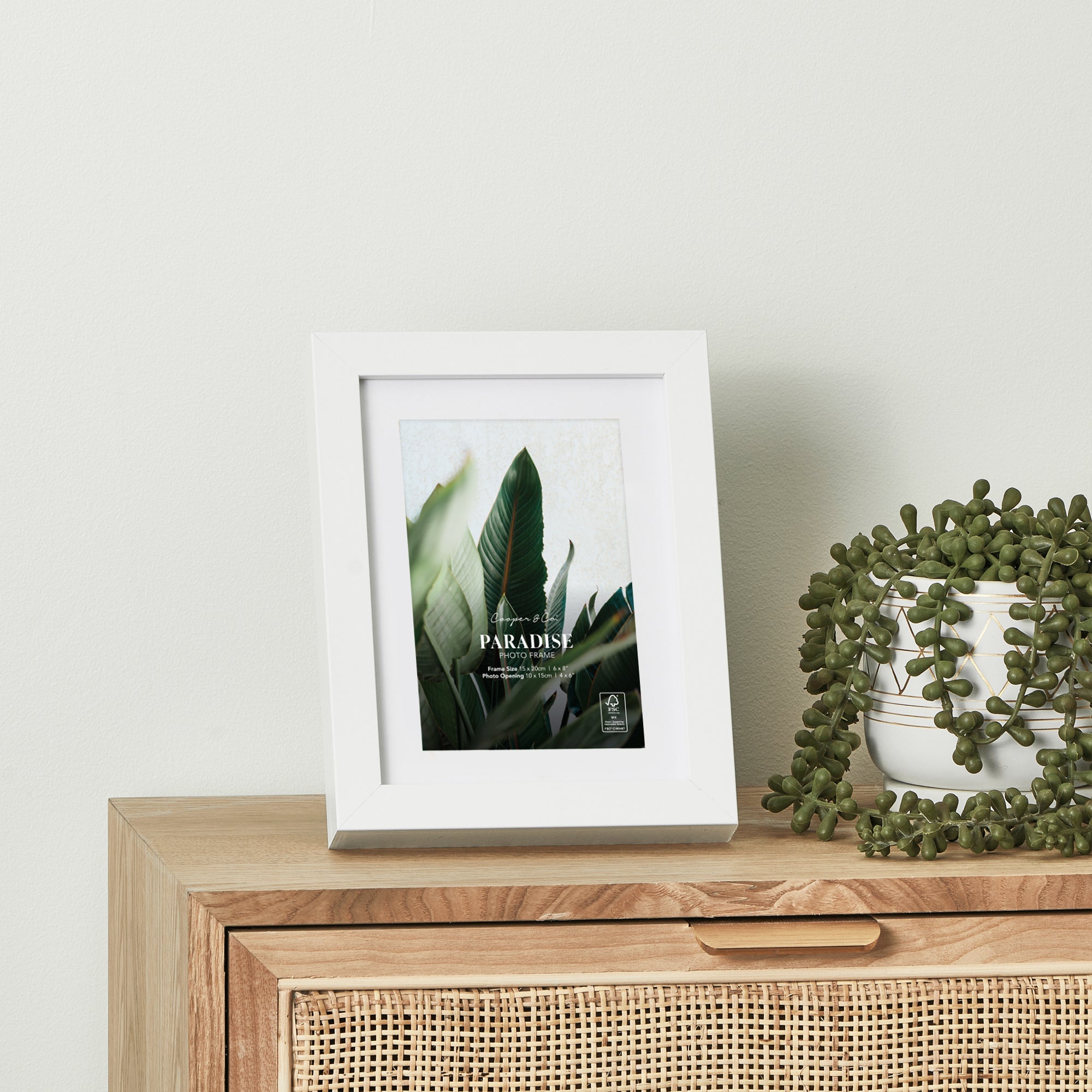 Set Of 4 15x20cm Mat to 10x15cm Premium Paradise Wooden Photo Frame
