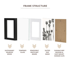 Set Of 4 20x25cm Mat to 13x18cm Premium Paradise Wooden Photo Frame