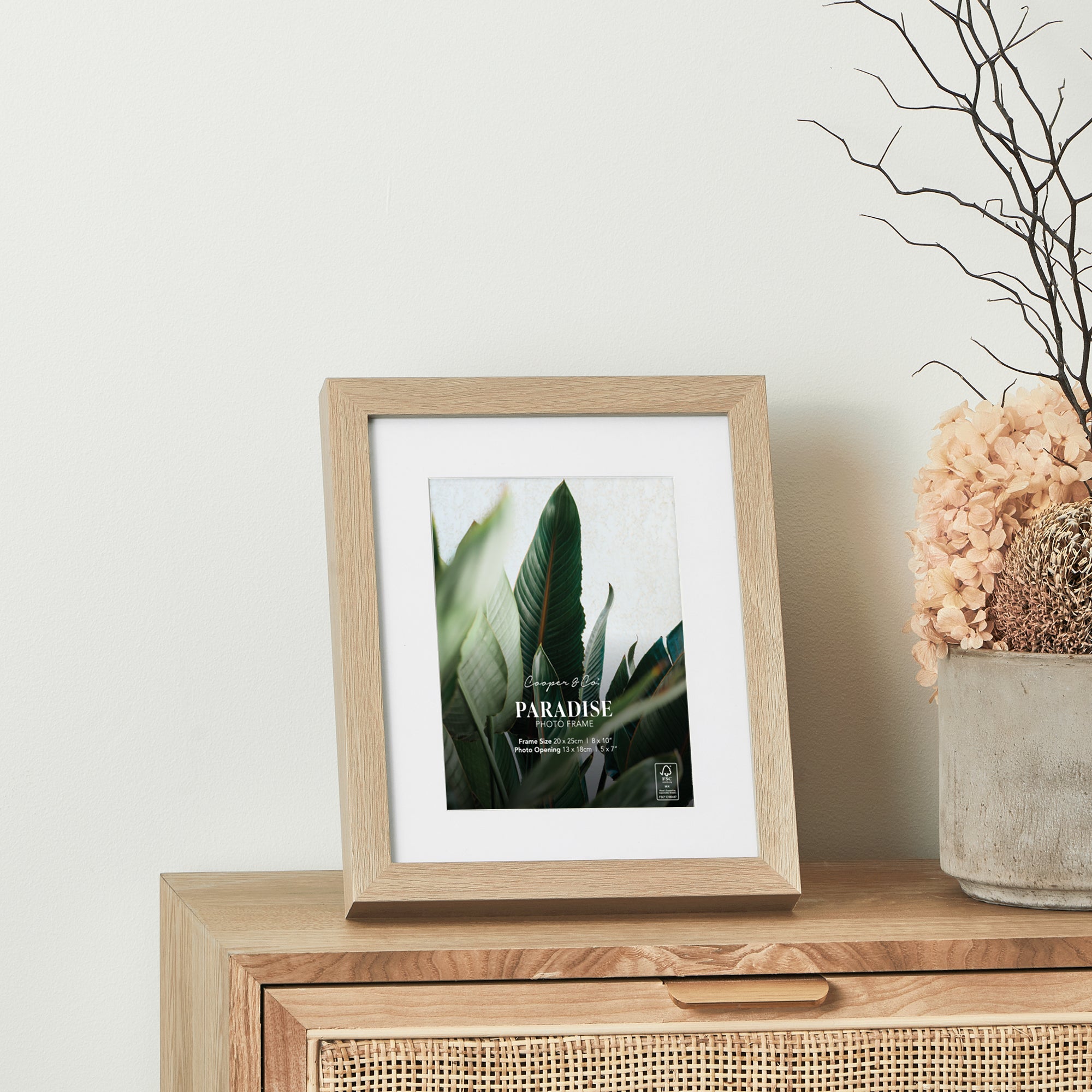 Set Of 4 20x25cm Mat to 13x18cm Premium Paradise Wooden Photo Frame