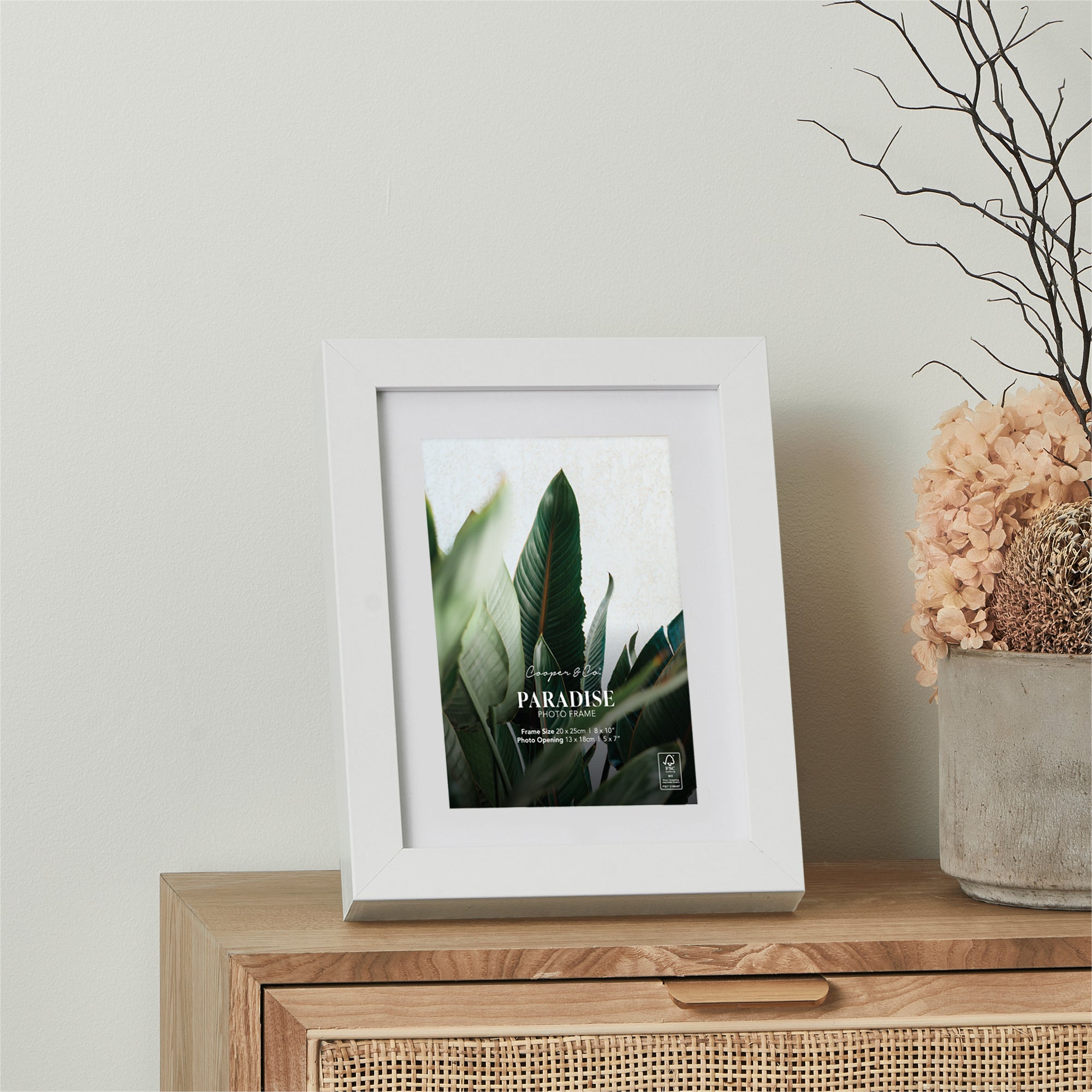 Set Of 4 20x25cm Mat to 13x18cm Premium Paradise Wooden Photo Frame