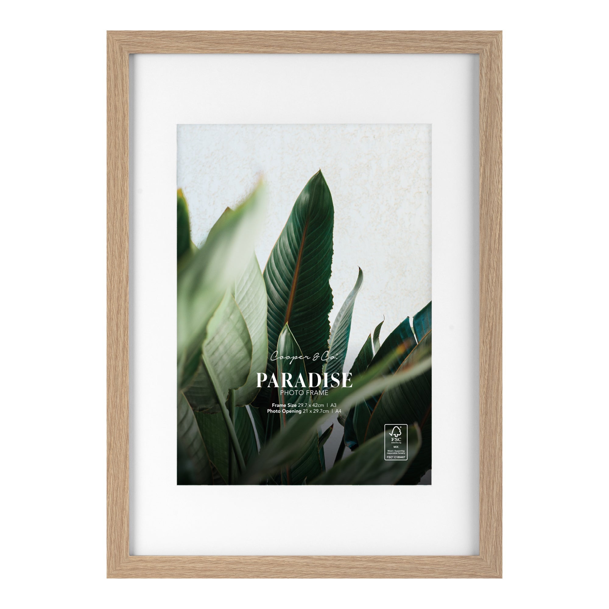 Set Of 2 A3 Mat to A4 Premium Paradise Wooden Photo Frame