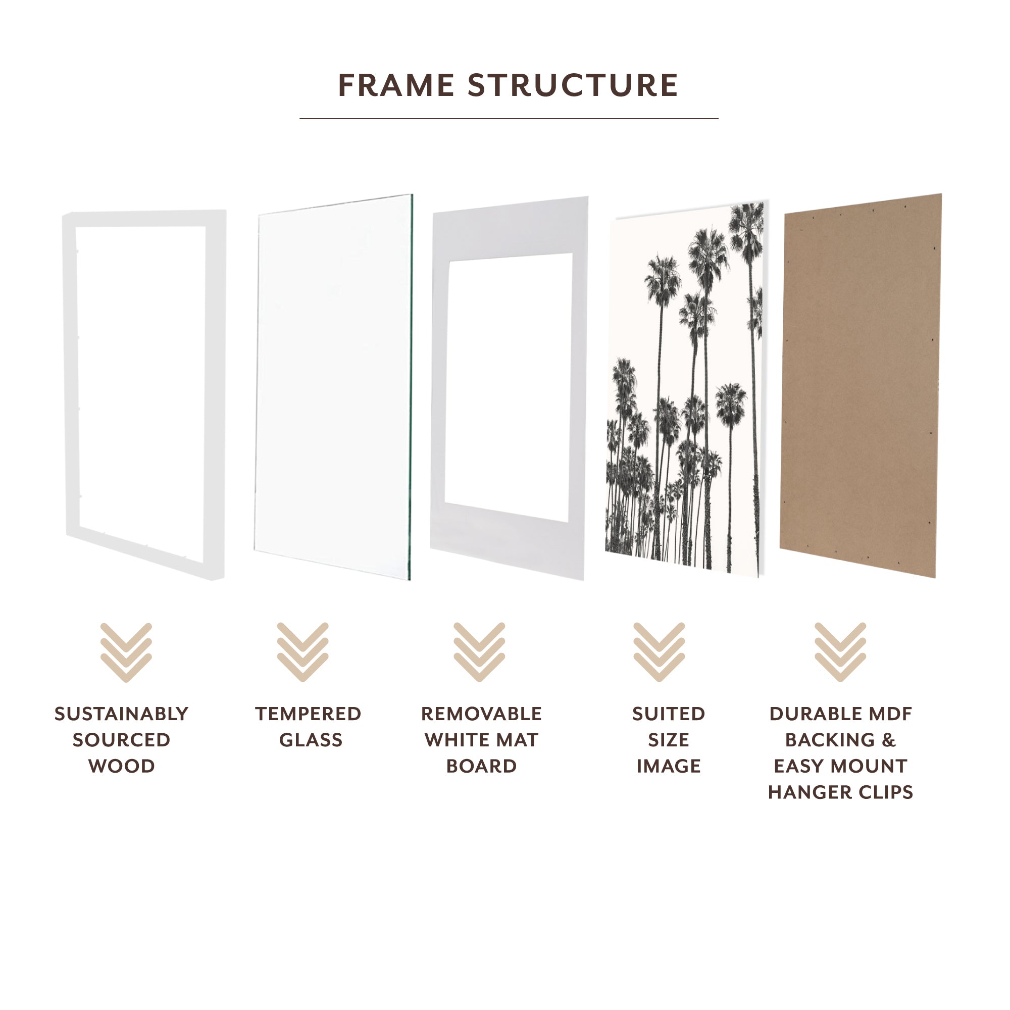 Set Of 2 A3 Mat to A4 Premium Paradise Wooden Photo Frame