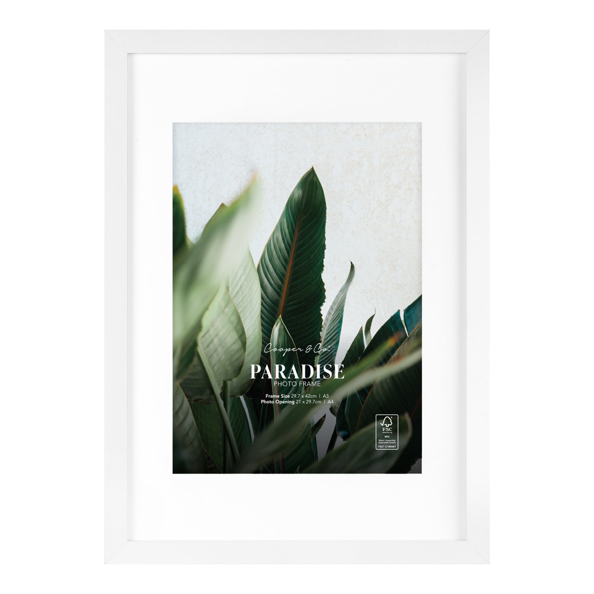 Set Of 2 A3 Mat to A4 Premium Paradise Wooden Photo Frame