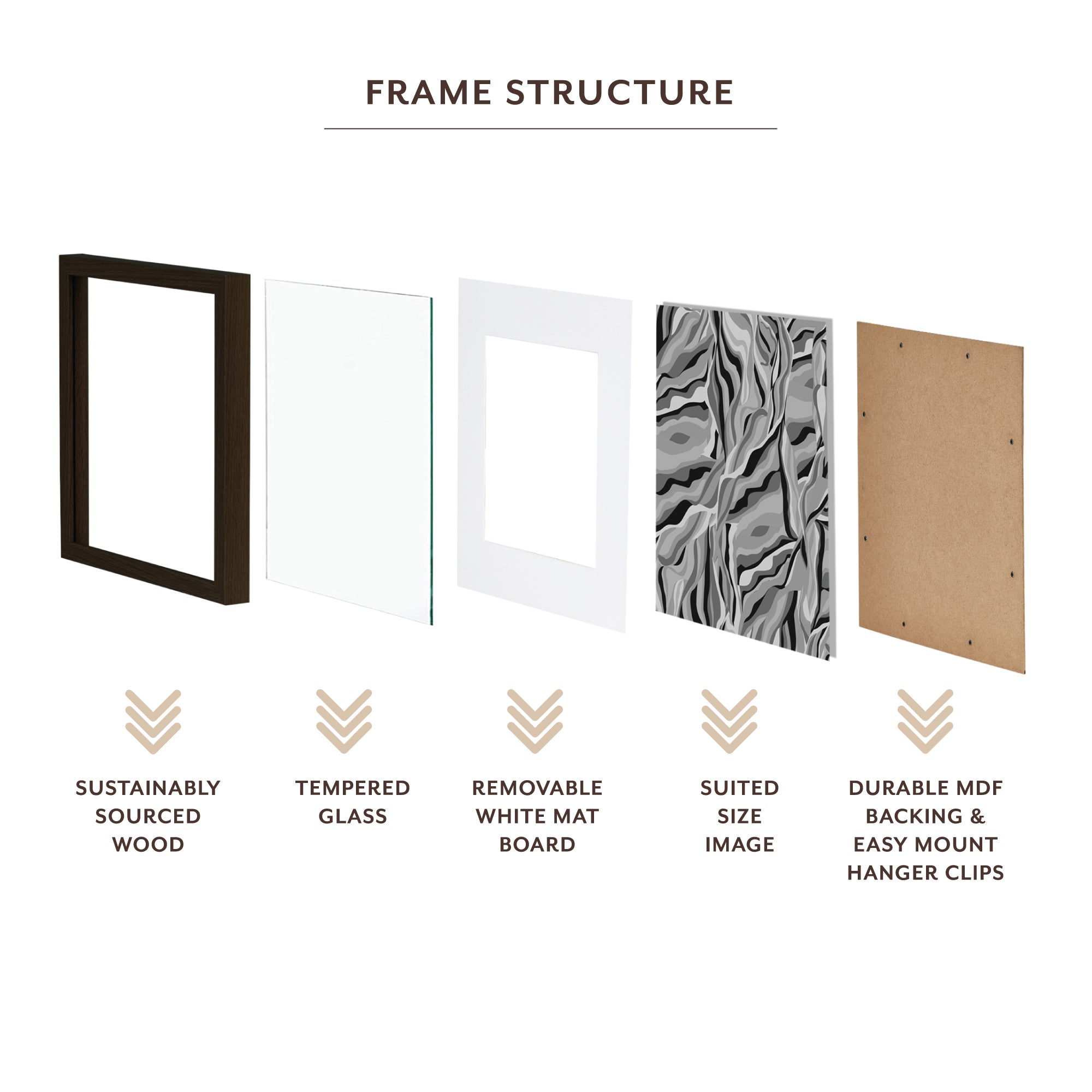 Set Of 2 30x30cm Mat to 20x20cm Premium Paradise Wooden Photo Frame