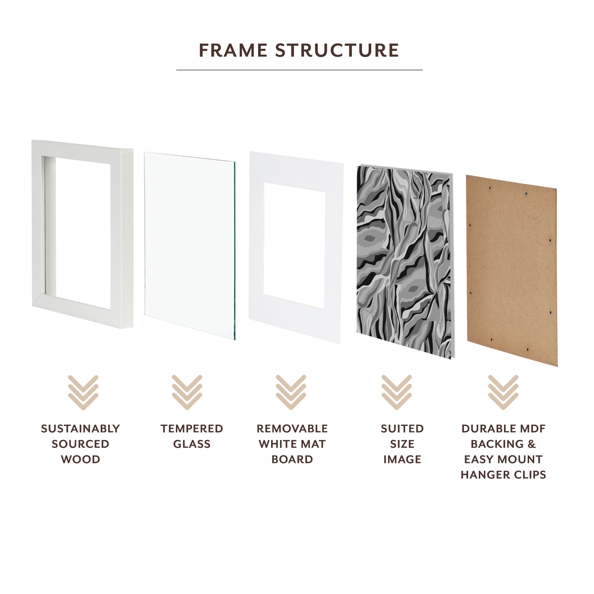 Set Of 2 30x30cm Mat to 20x20cm Premium Paradise Wooden Photo Frame