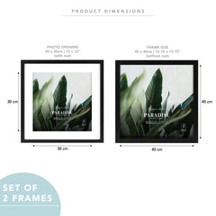 Set Of 2 40x40cm Mat to 30x30cm Premium Paradise Wooden Photo Frame