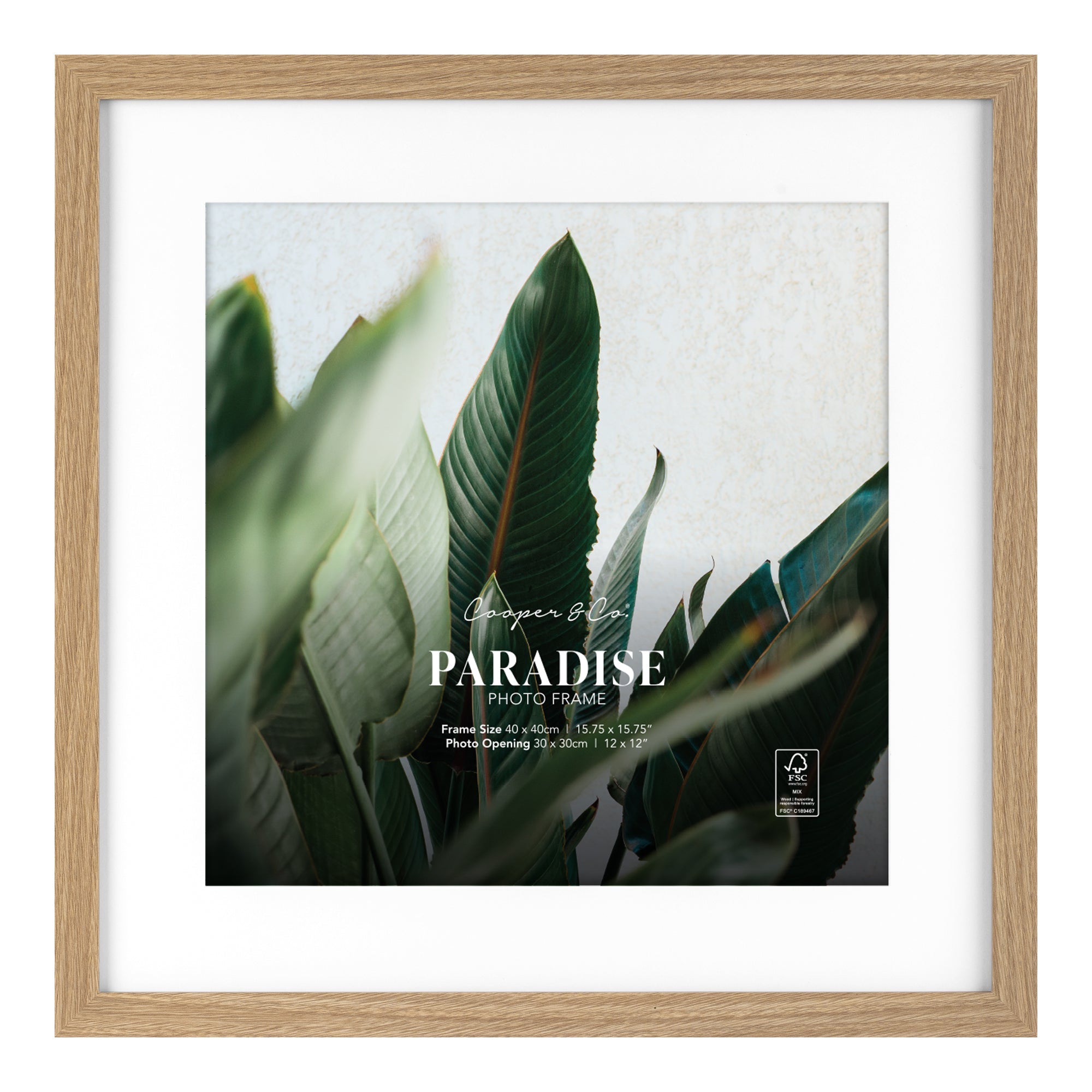 Set Of 2 40x40cm Mat to 30x30cm Premium Paradise Wooden Photo Frame