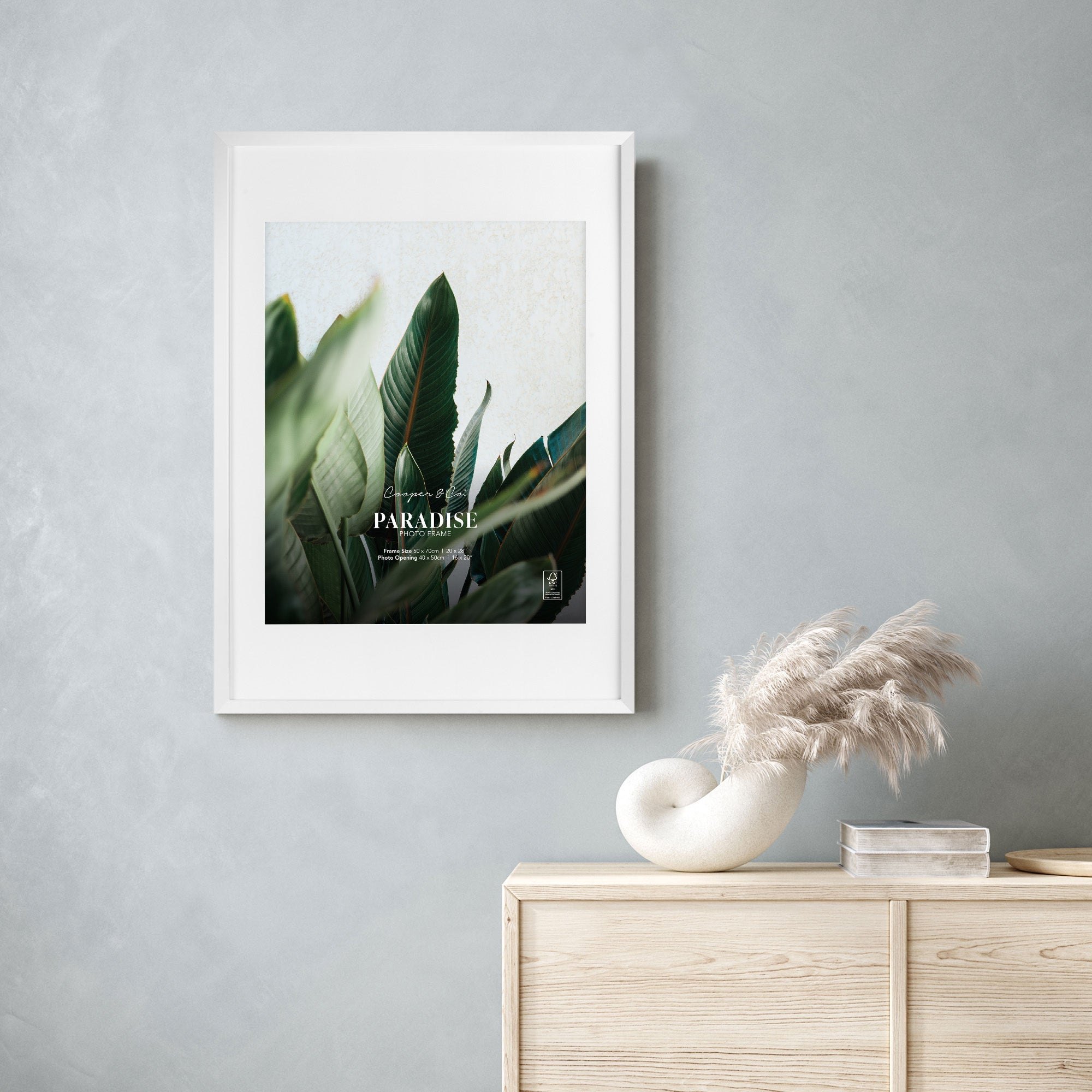 50x70cm Mat to 40x50cm Premium Paradise Wooden Photo Frame